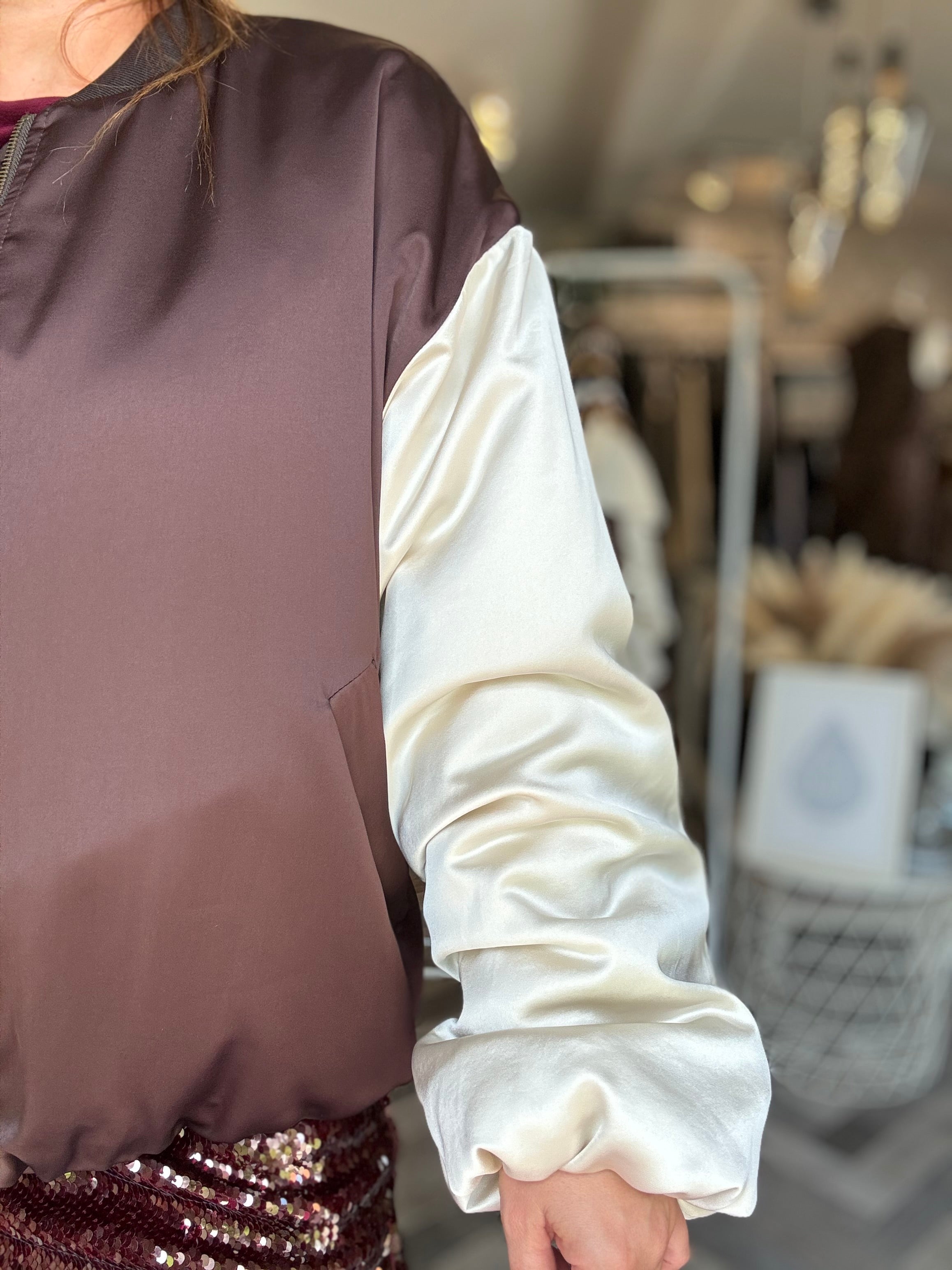 Bomber raso bicolore