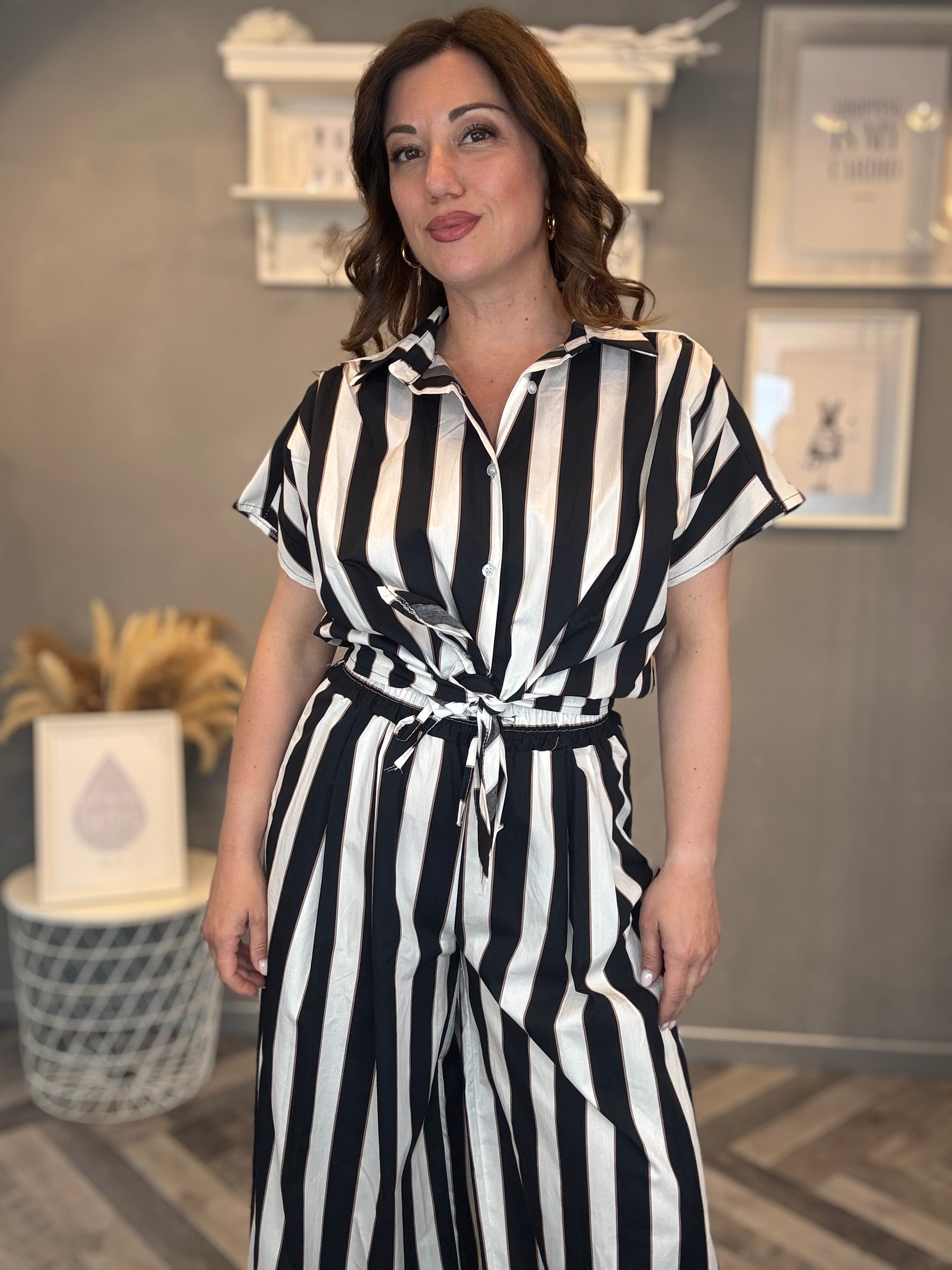 Coordinato righe Black and White