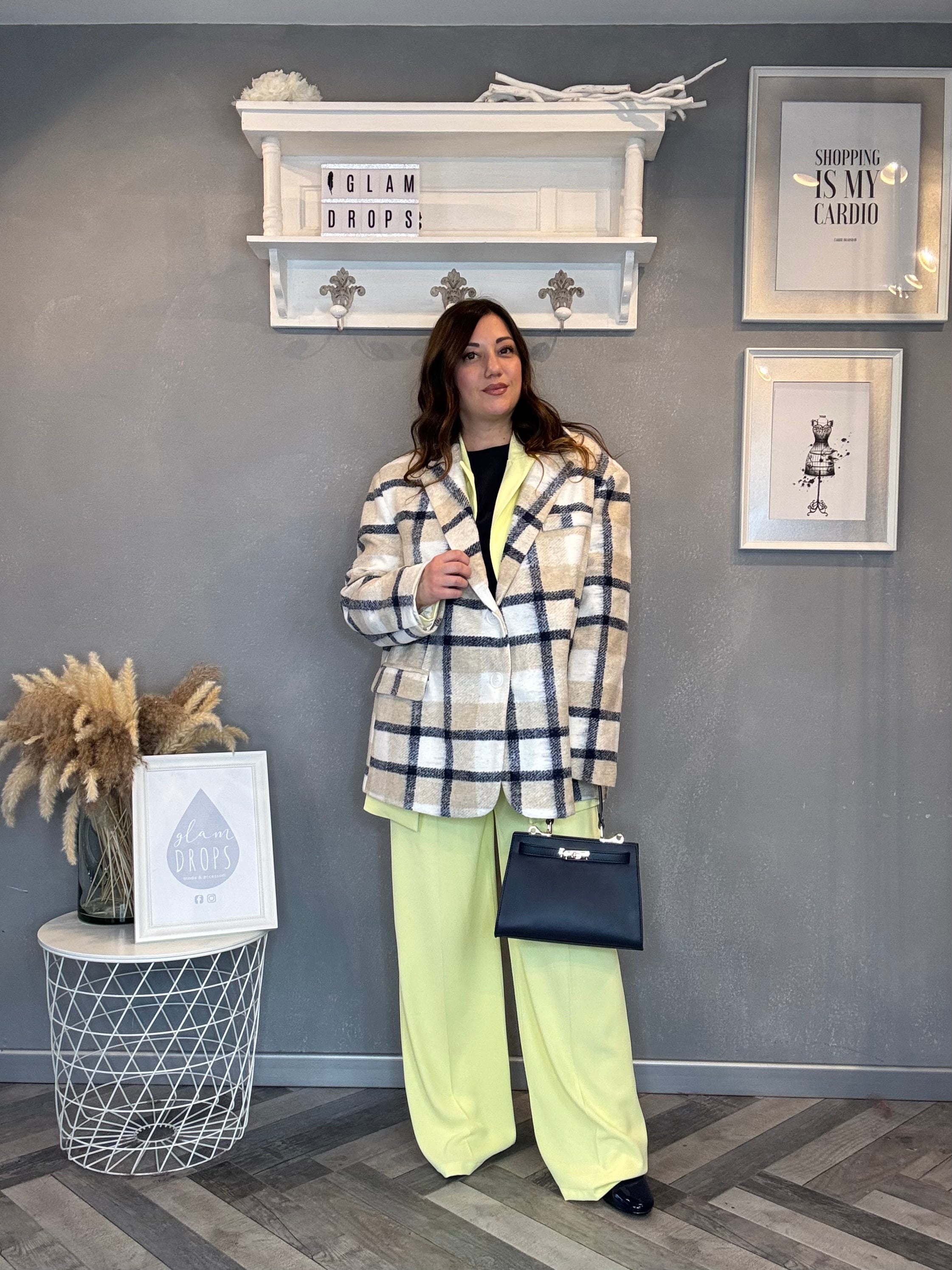 Lumina giacca cappotto a quadri