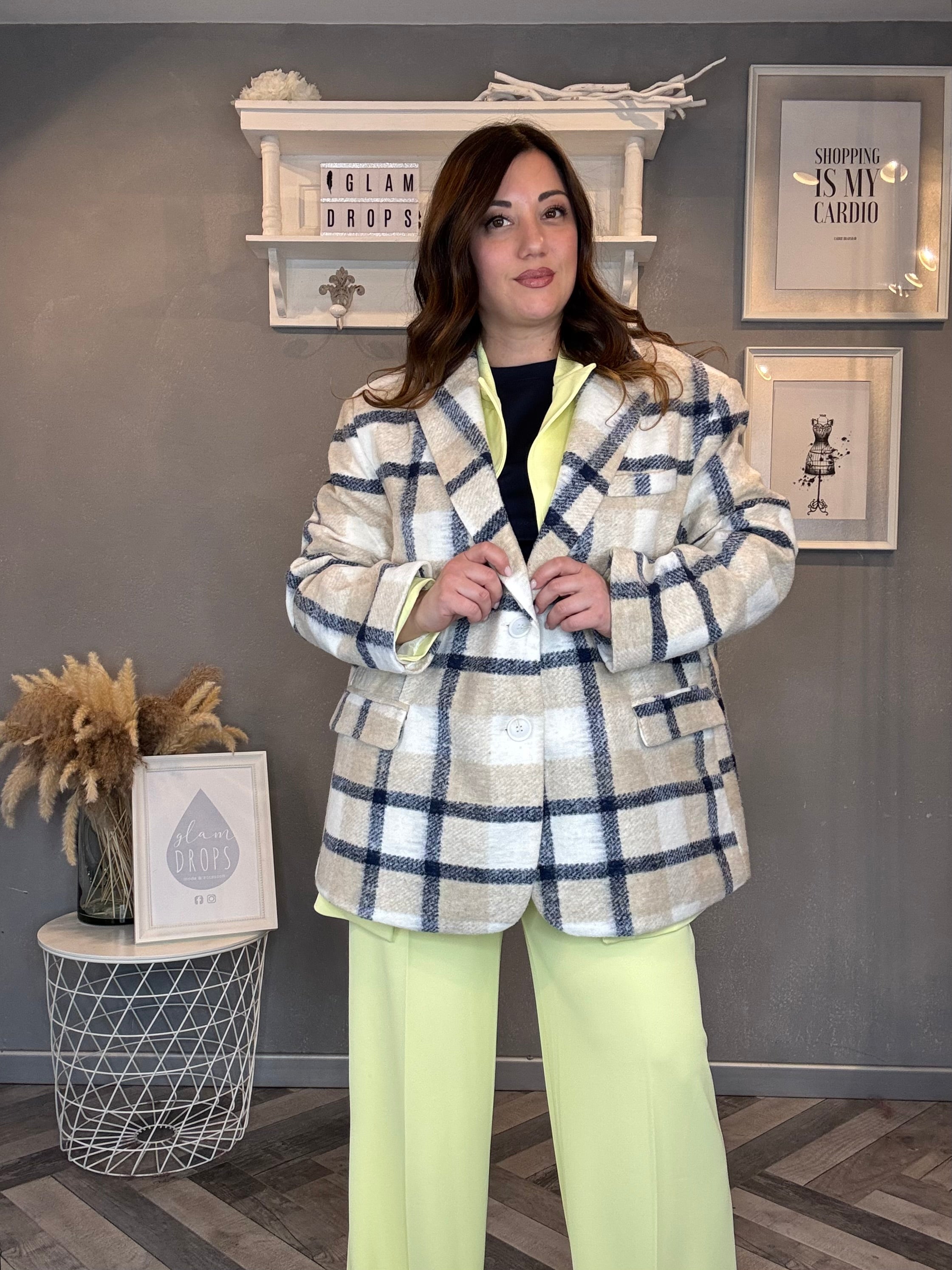 Lumina giacca cappotto a quadri