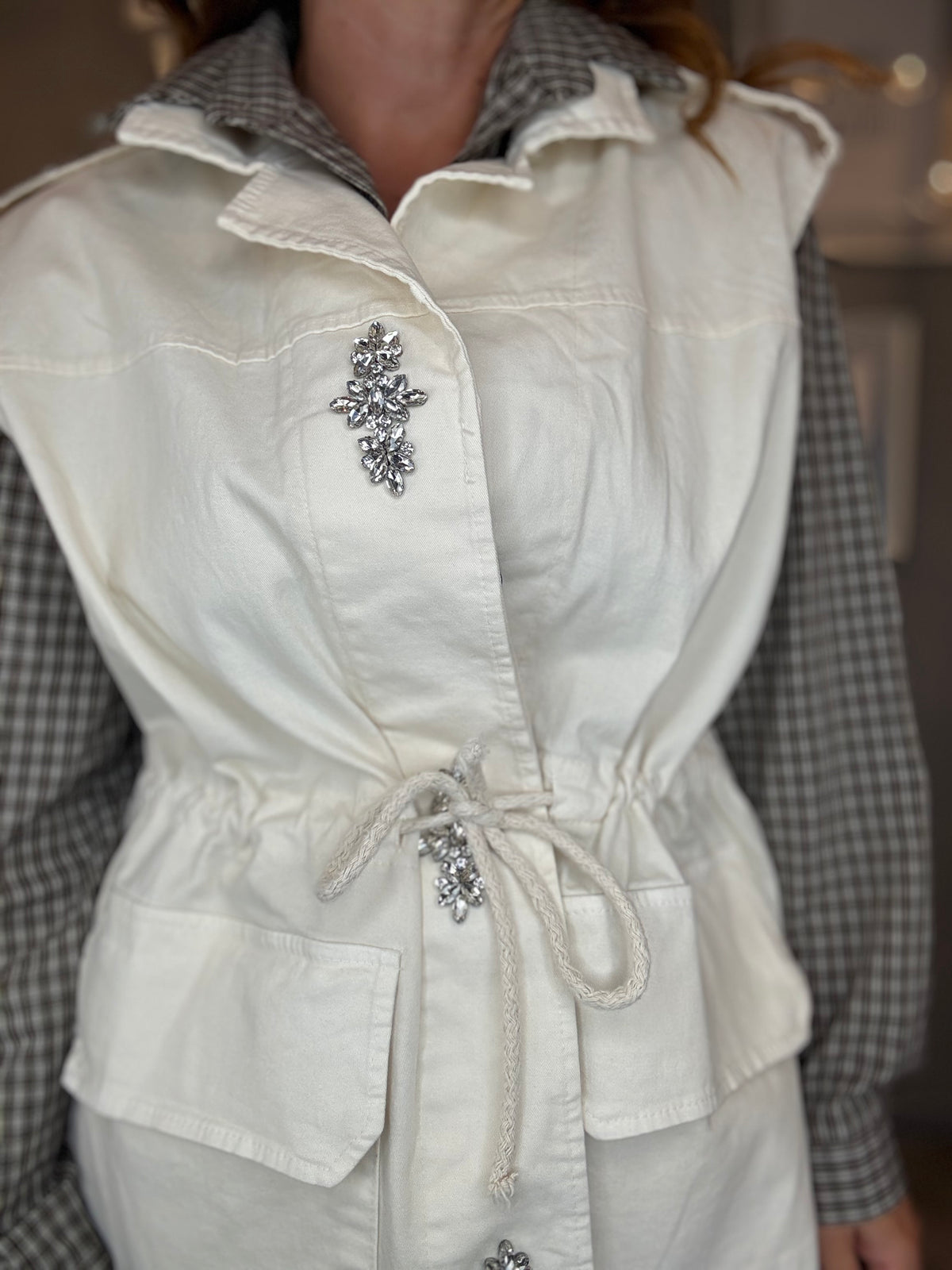 Gilet Cabochon burro