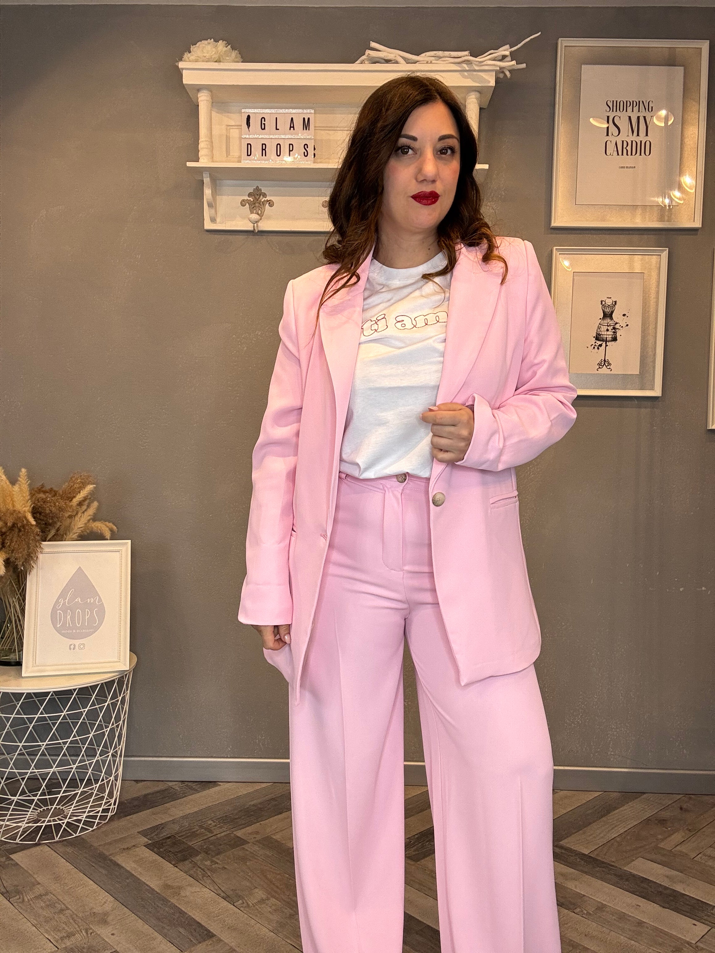 Blazer monopetto rosa