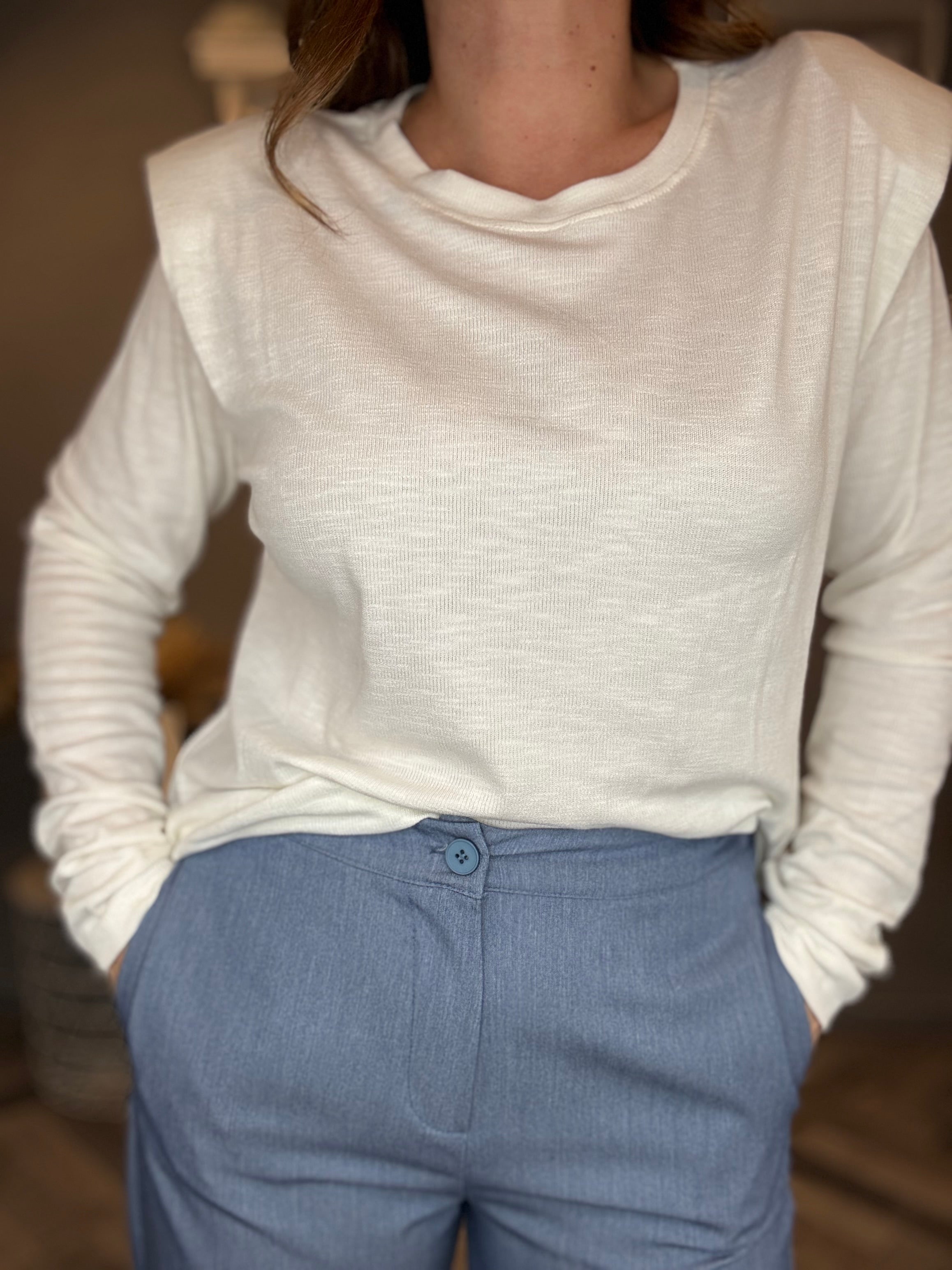 Pantalone gamba dritta denim chic