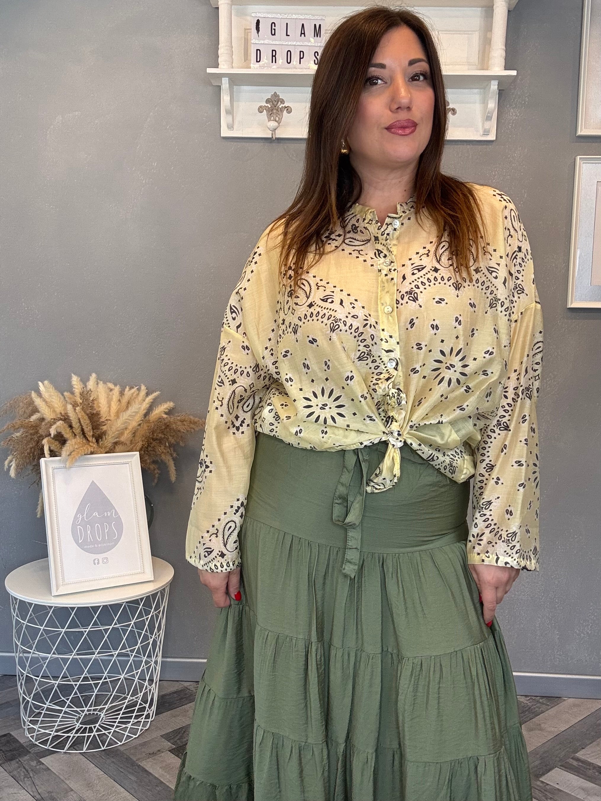 Camicia bandana giallo pastello
