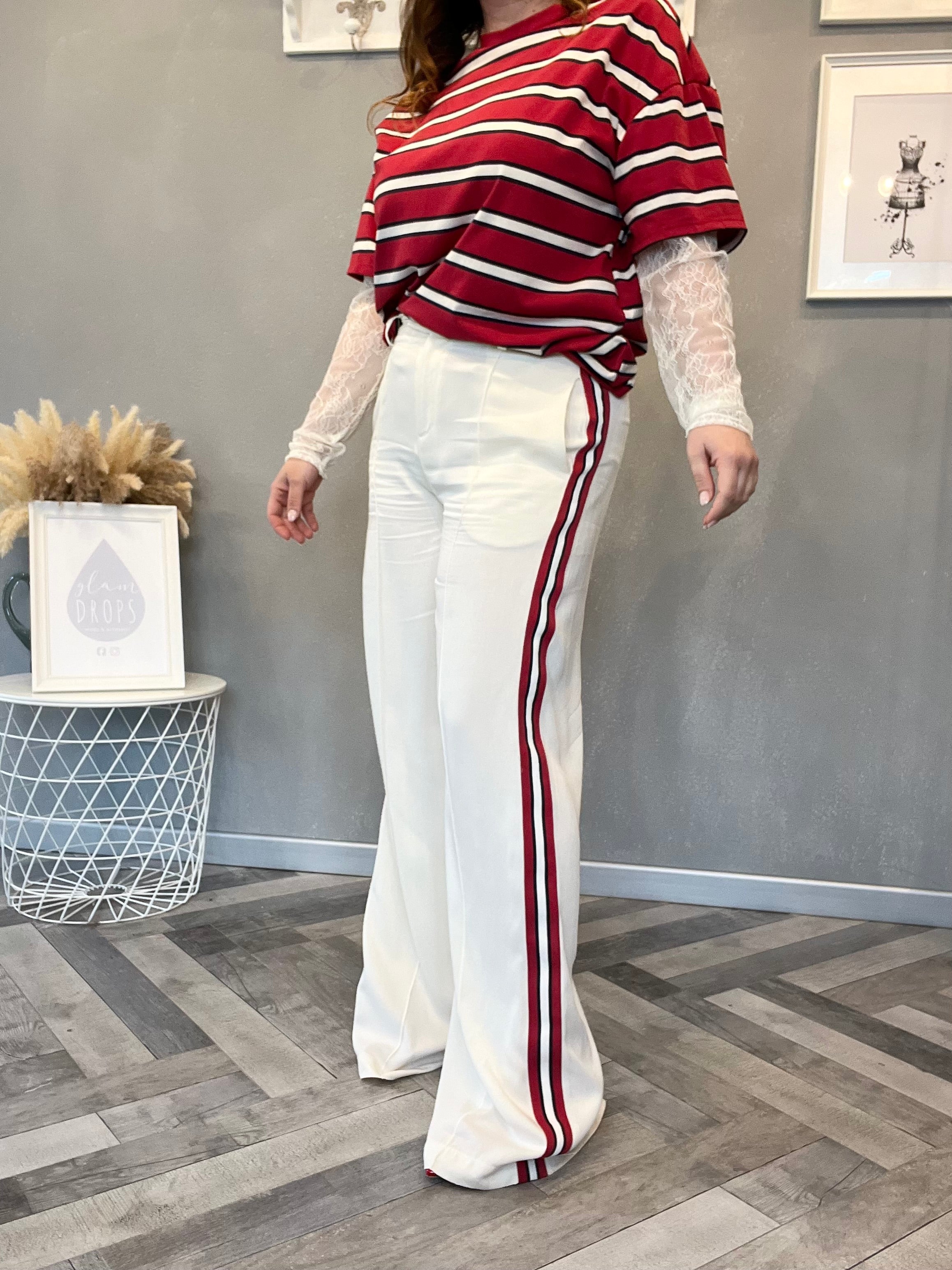 Lumina pantaloni con righe laterali