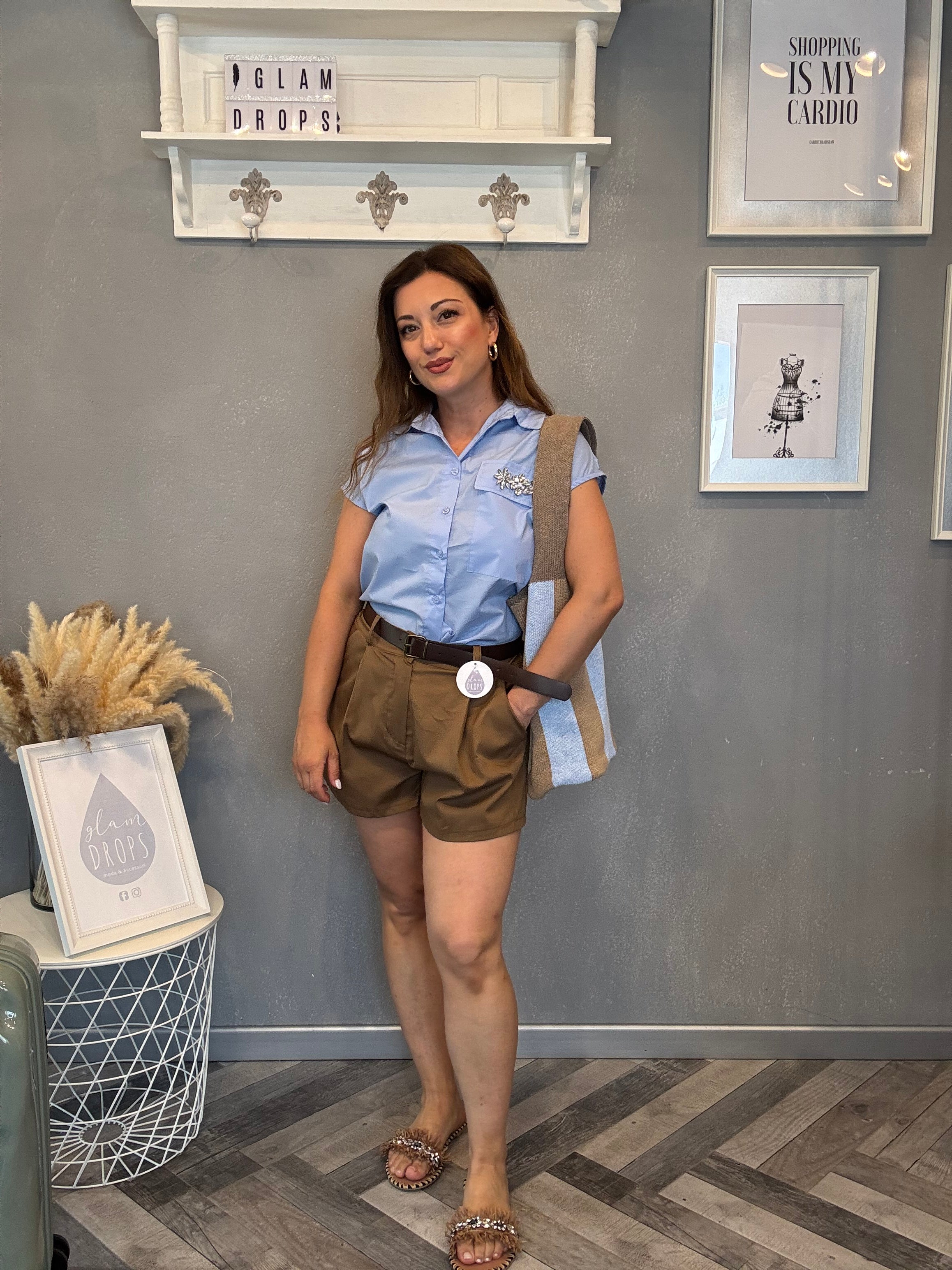 Shorts Camel con cintura