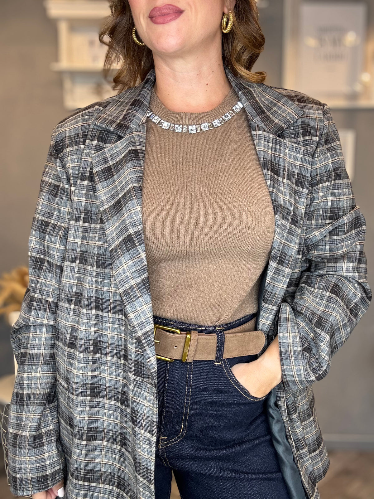 Maglia Crystal shine biscotto