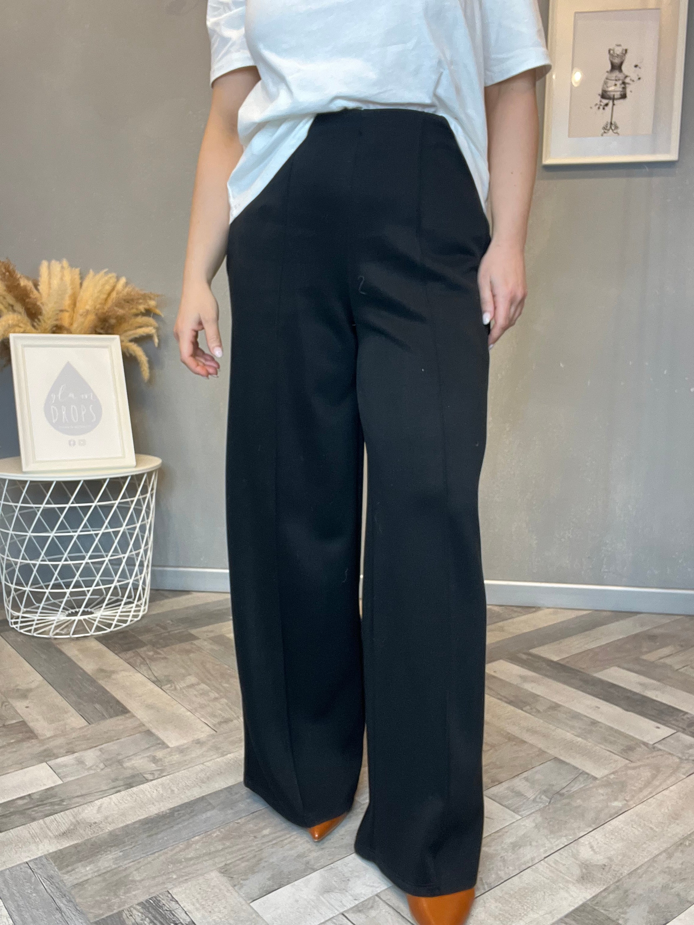 Pantalone palazzo punto Milano nero