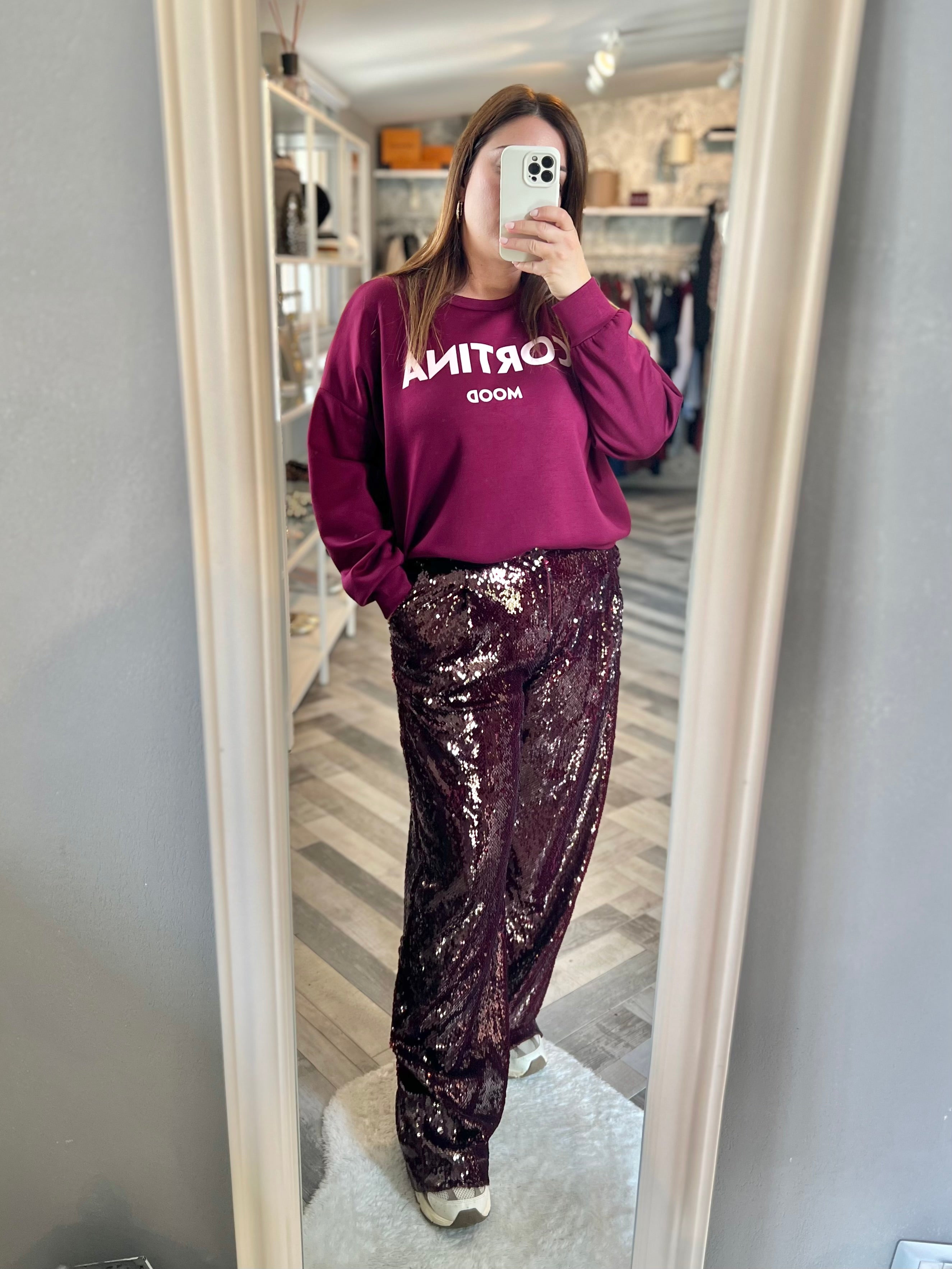 Lumina pantaloni paillttes palazzo