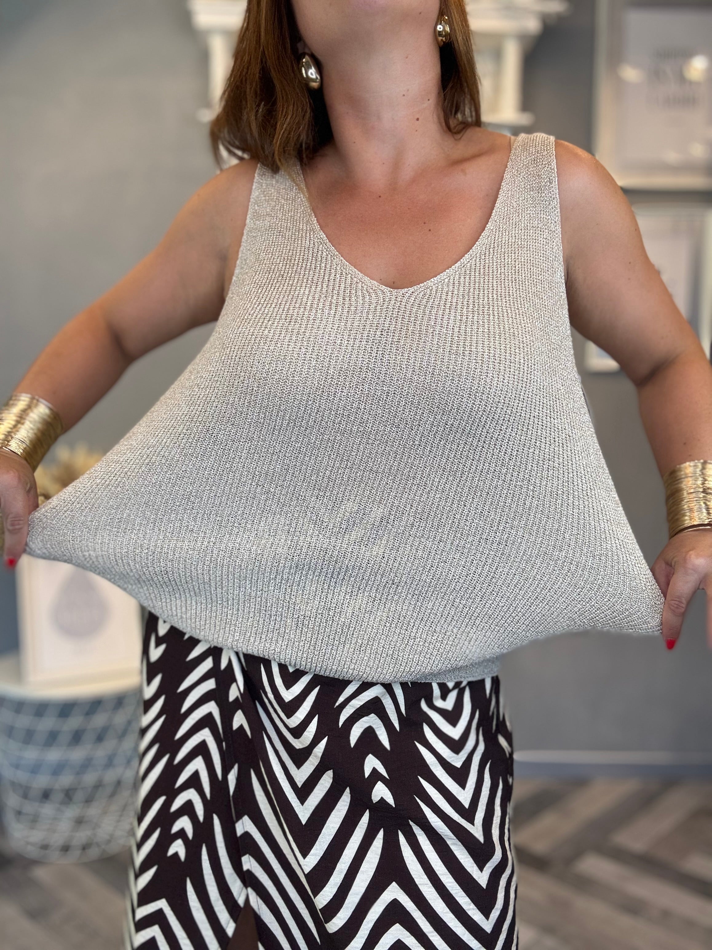 Top in maglia lurex Luce