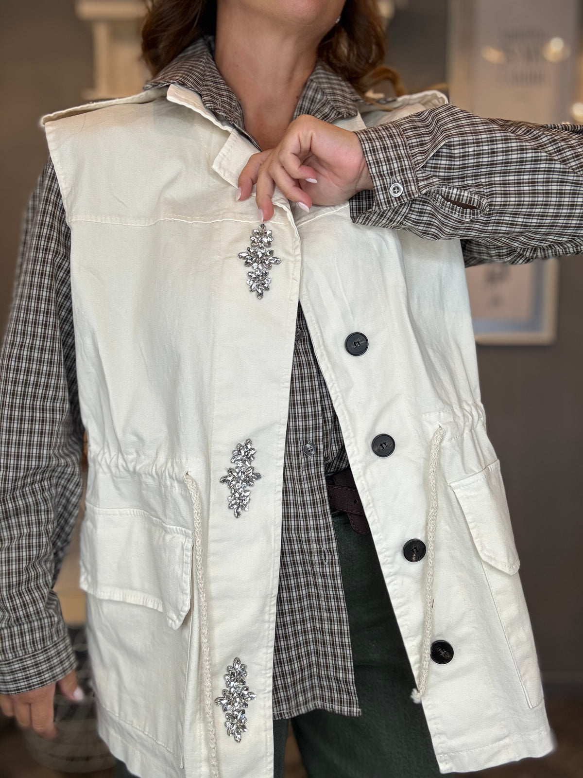 Gilet Cabochon burro