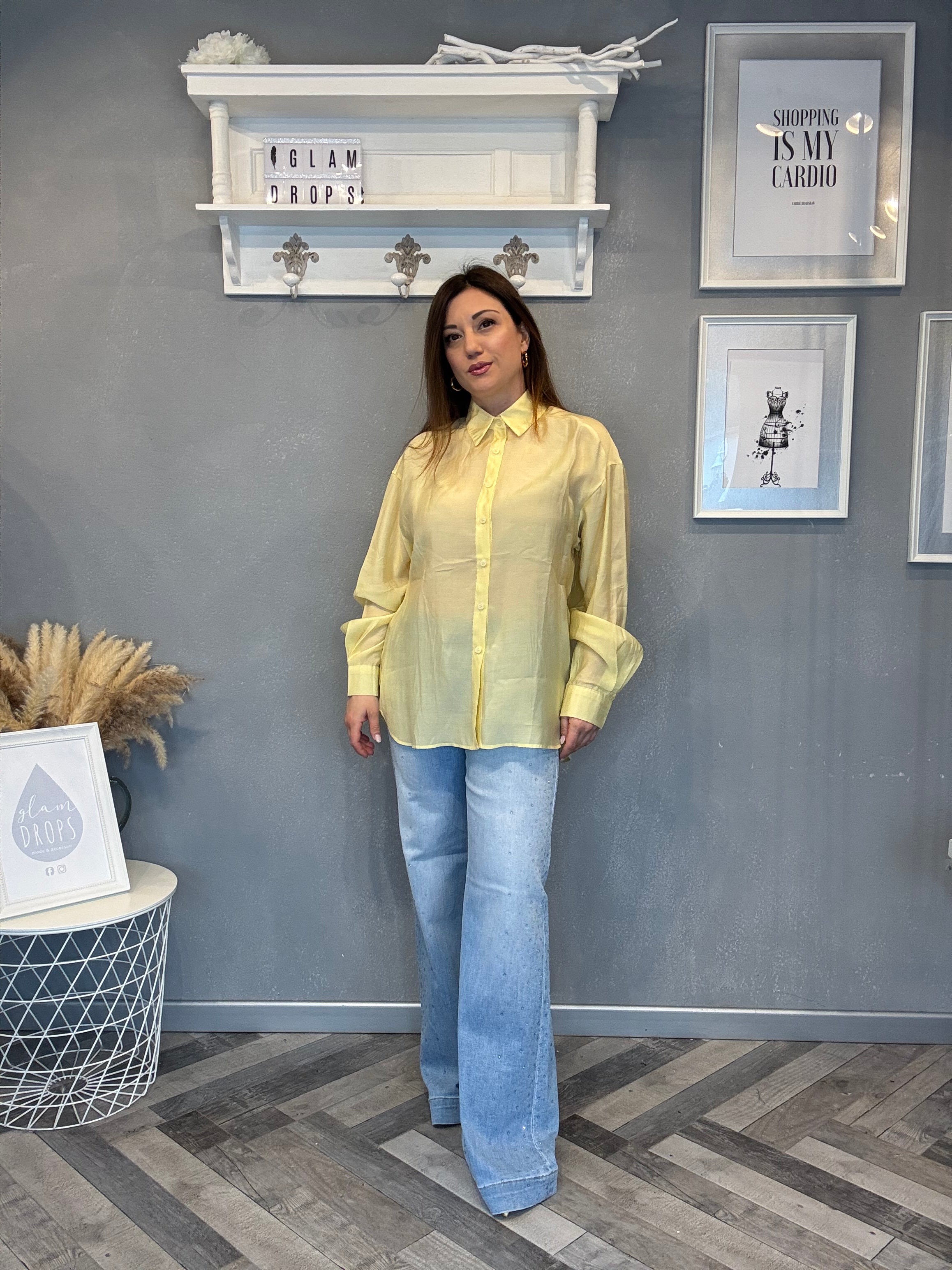 Camicia soft giallo pastello