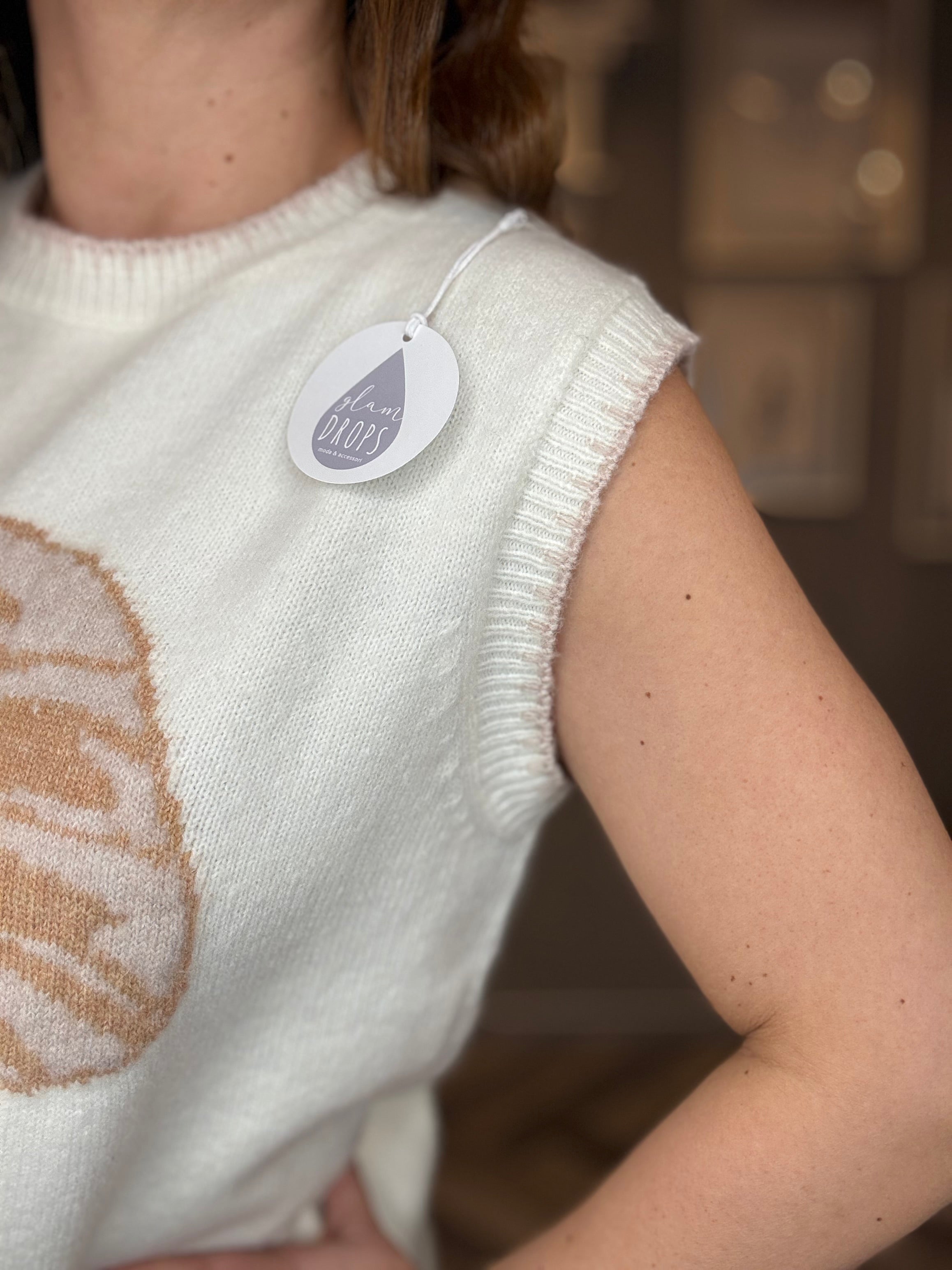 Gilet in maglia croissant