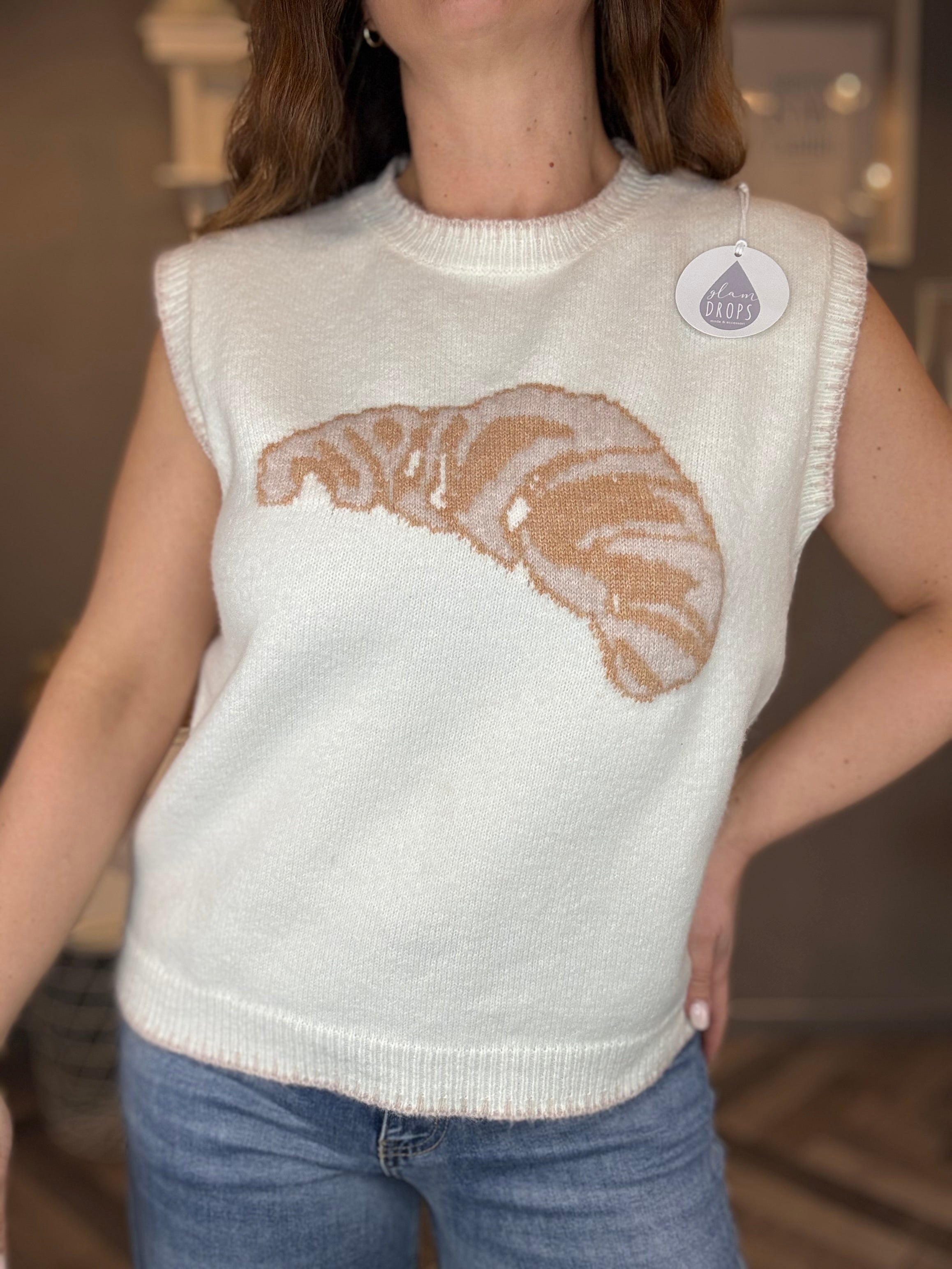 Gilet in maglia croissant