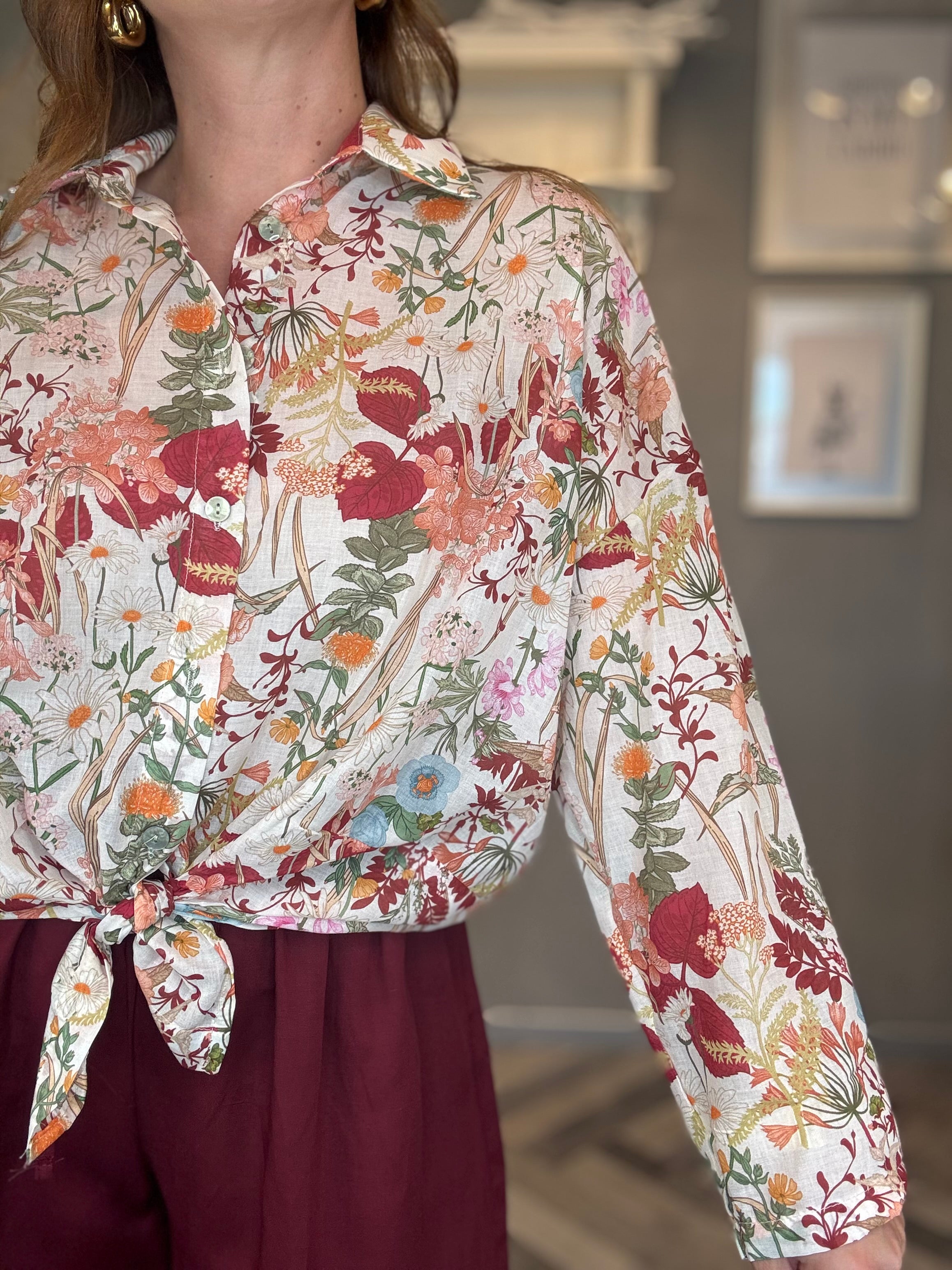 Camicia Burgundy Flower