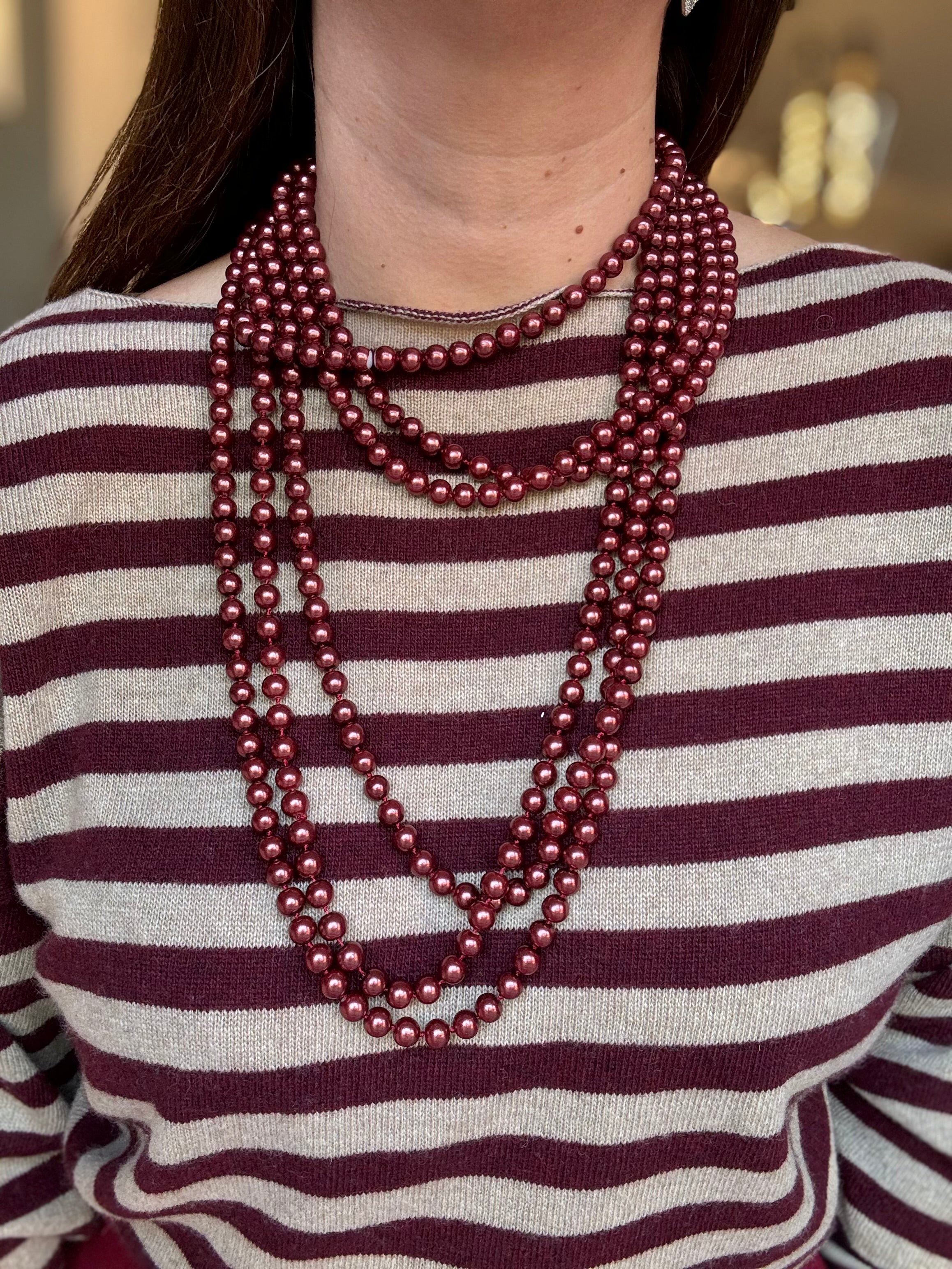 Collana perle a più fili lunga