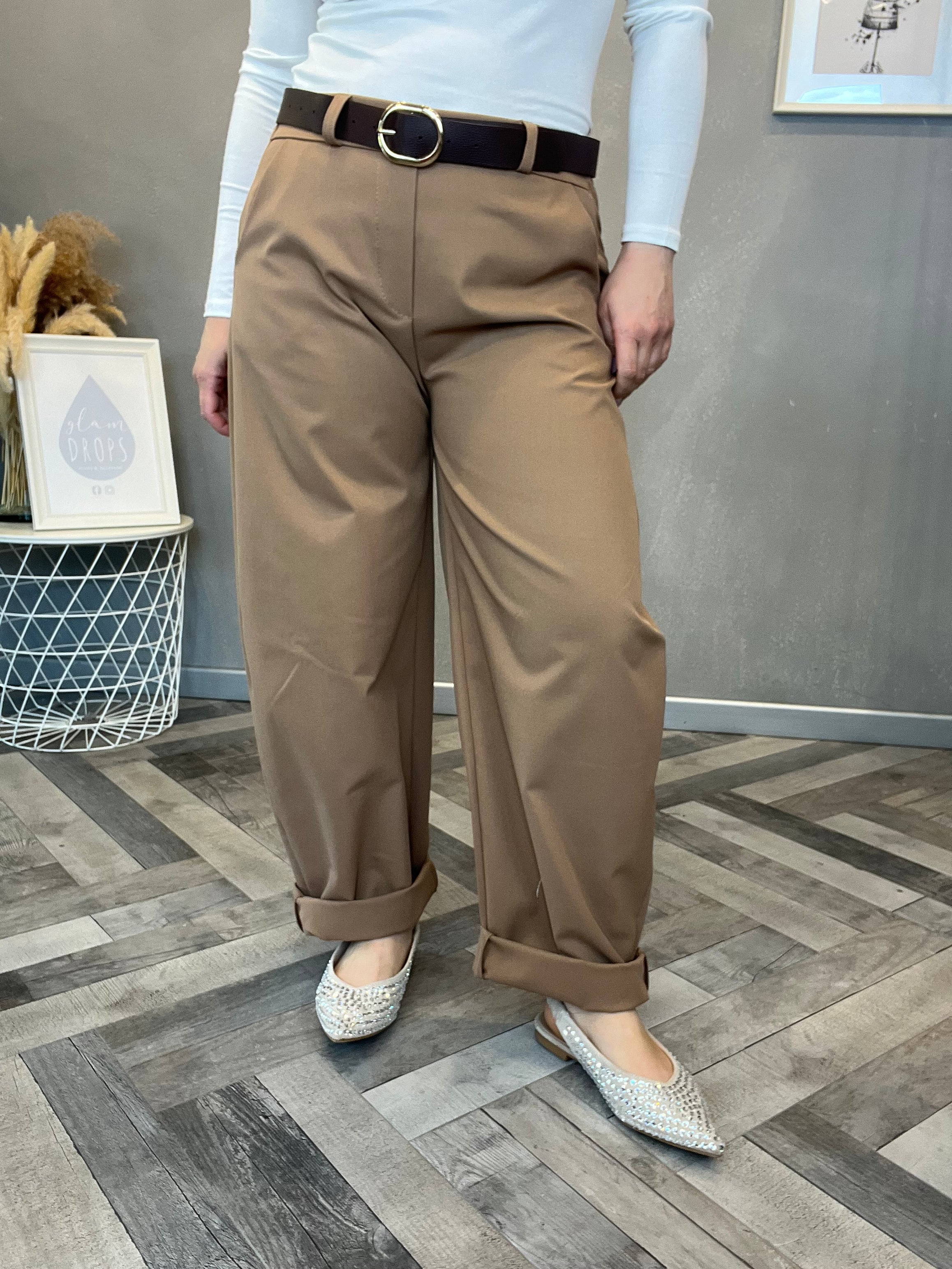 Pantalone biscotto strutturato
