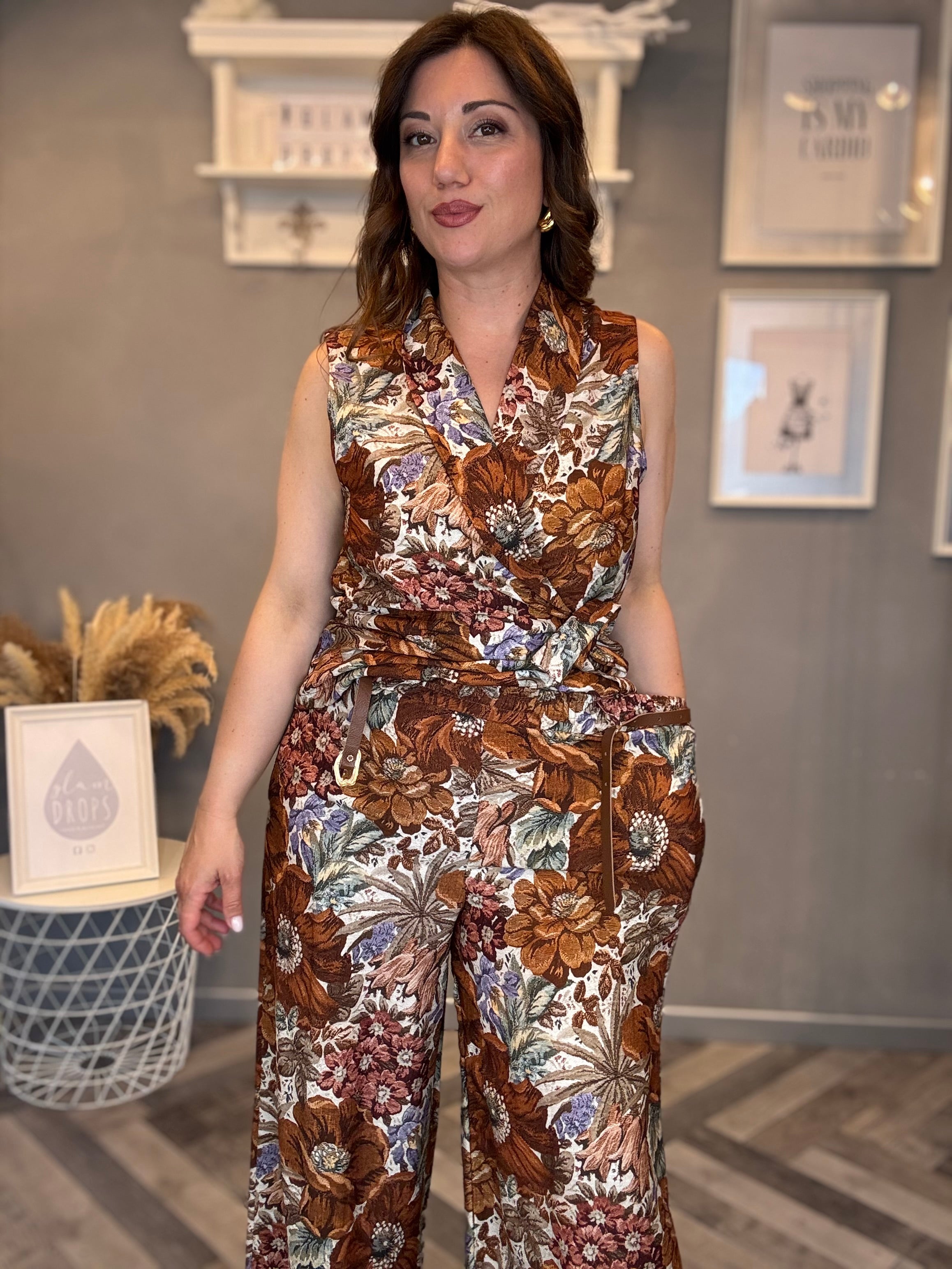 Coordinato Floreale Boho ruggine