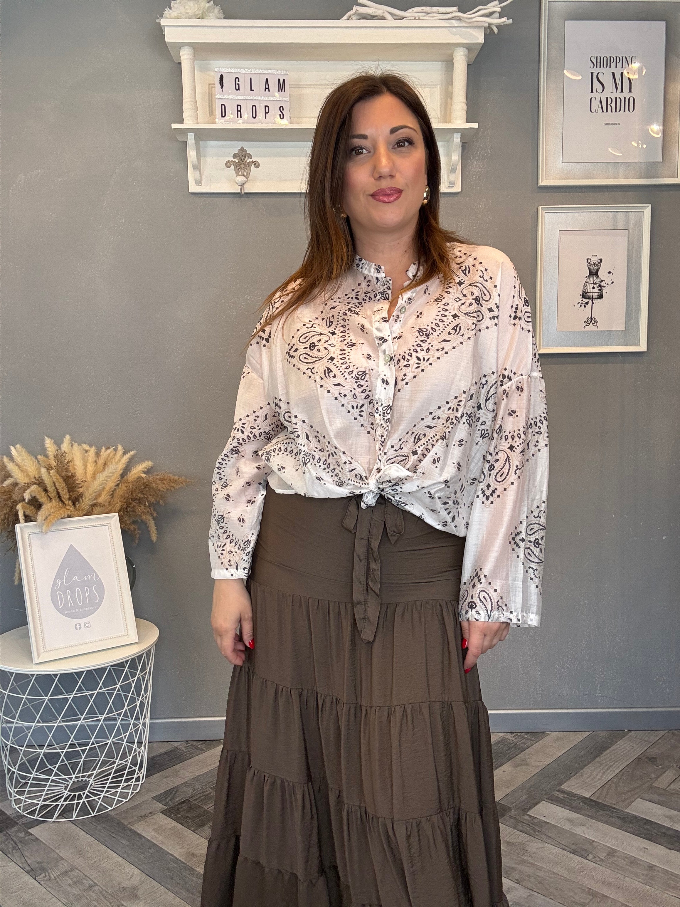 Camicia bandana panna