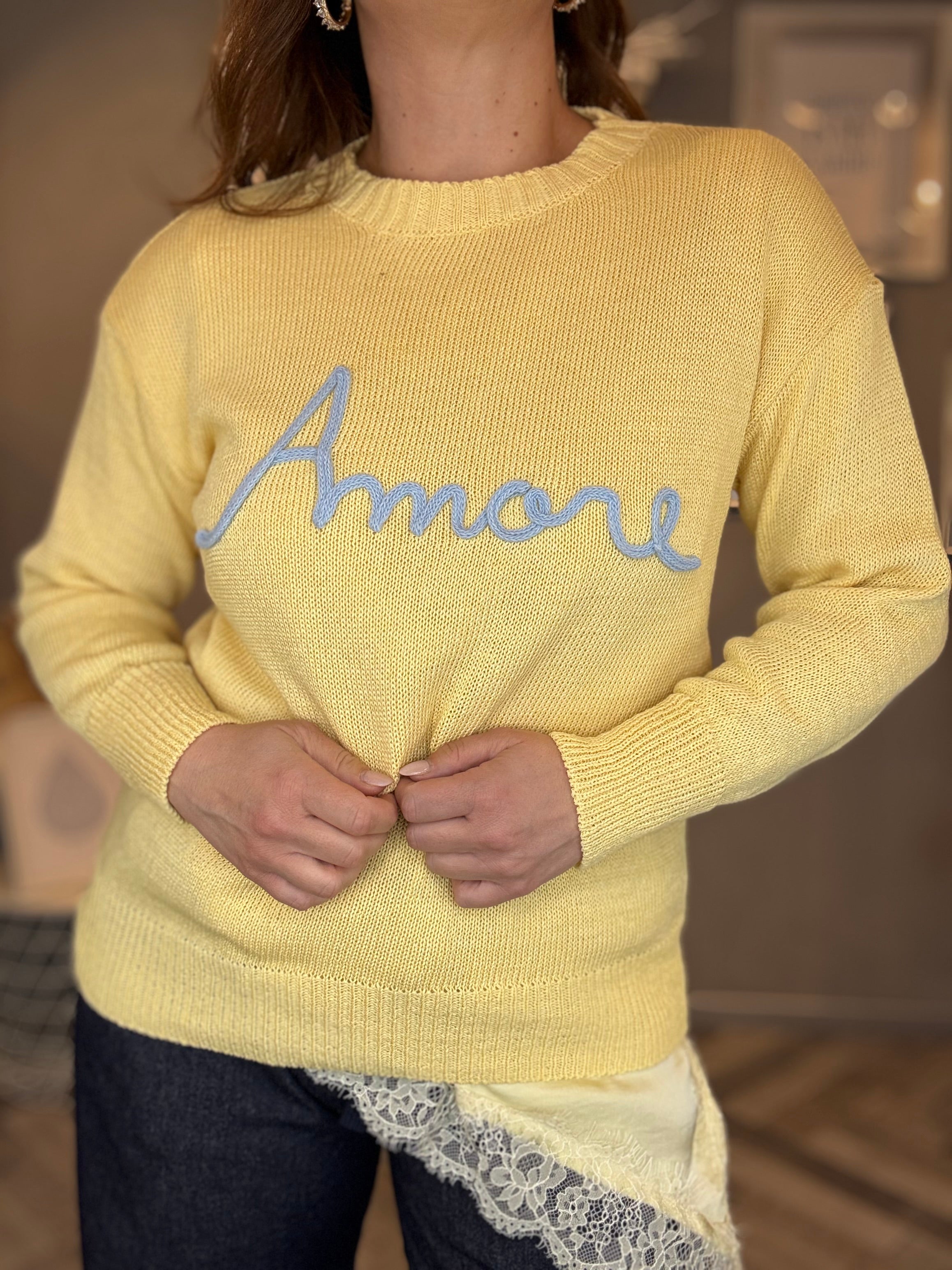 Maglioncino Amore giallo