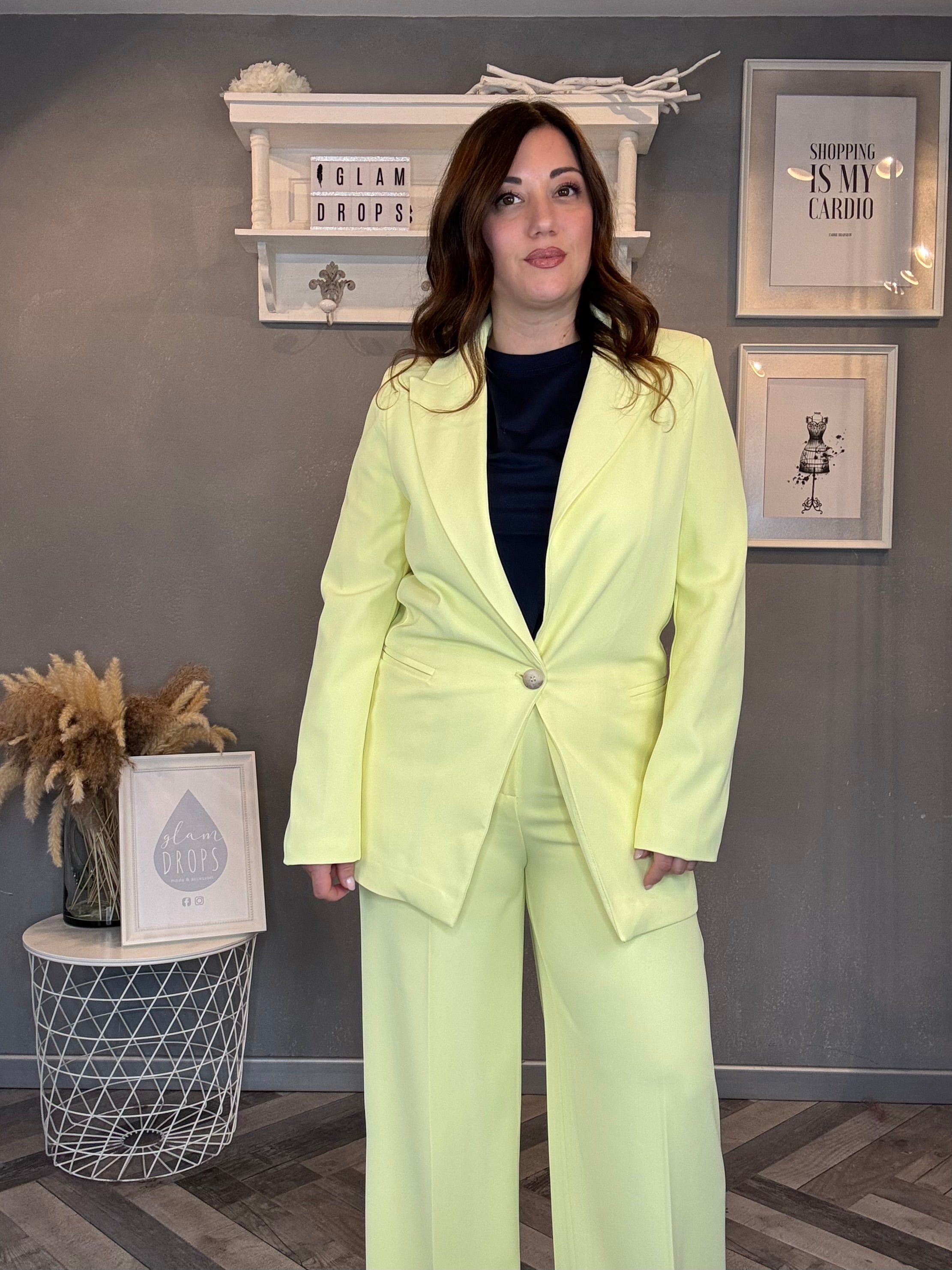 Blazer monopetto giallo pastello