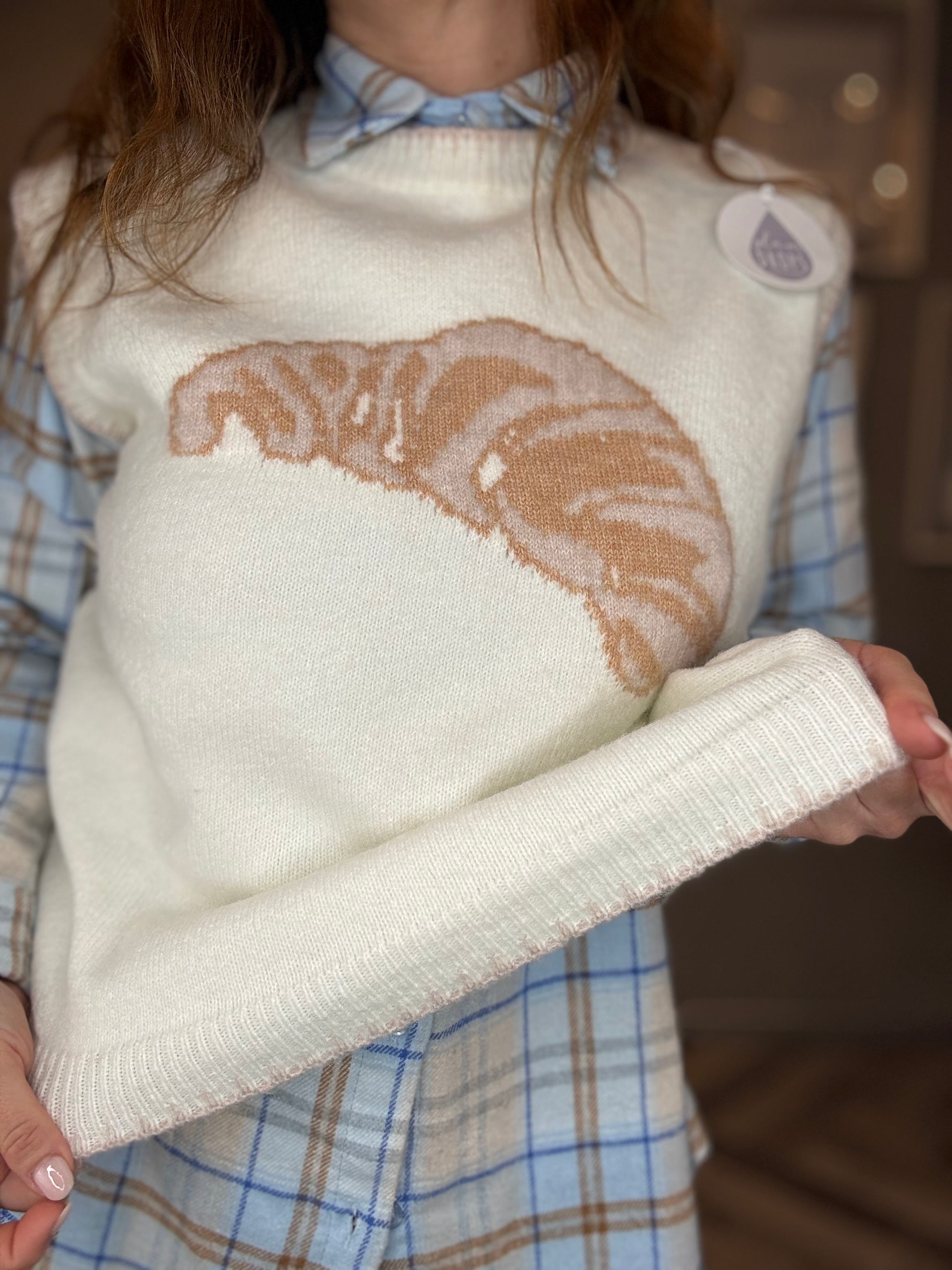 Gilet in maglia croissant