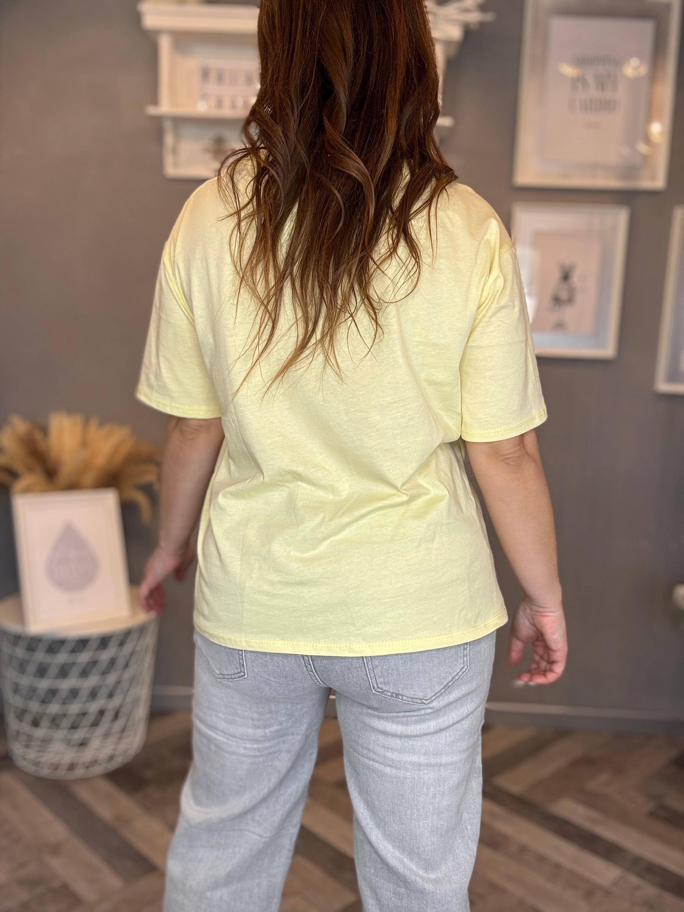 T-shirt soft basic giallo pastello
