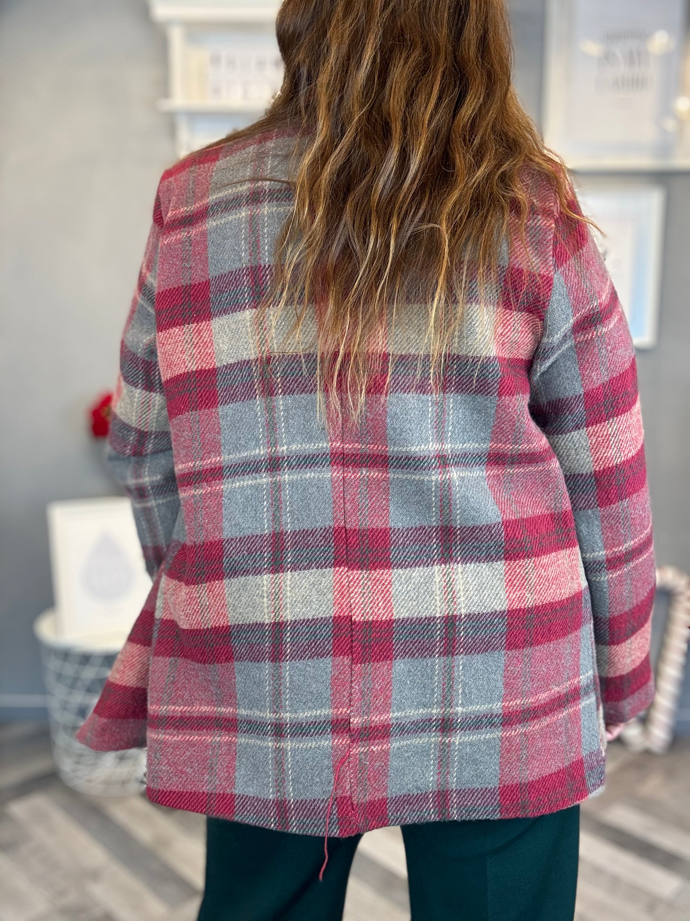 Blazer tartan tortora