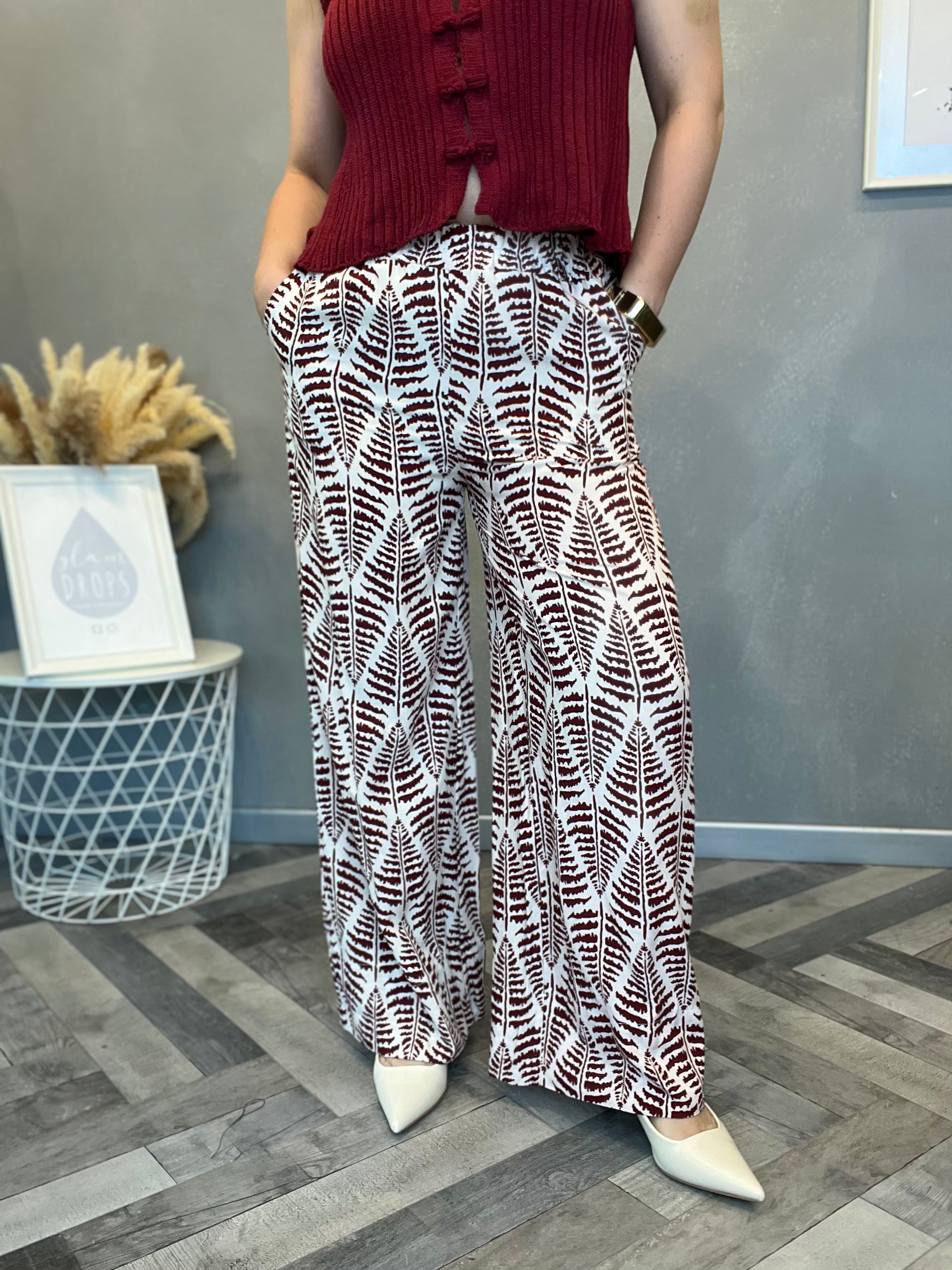 Pantalone felce bordeaux