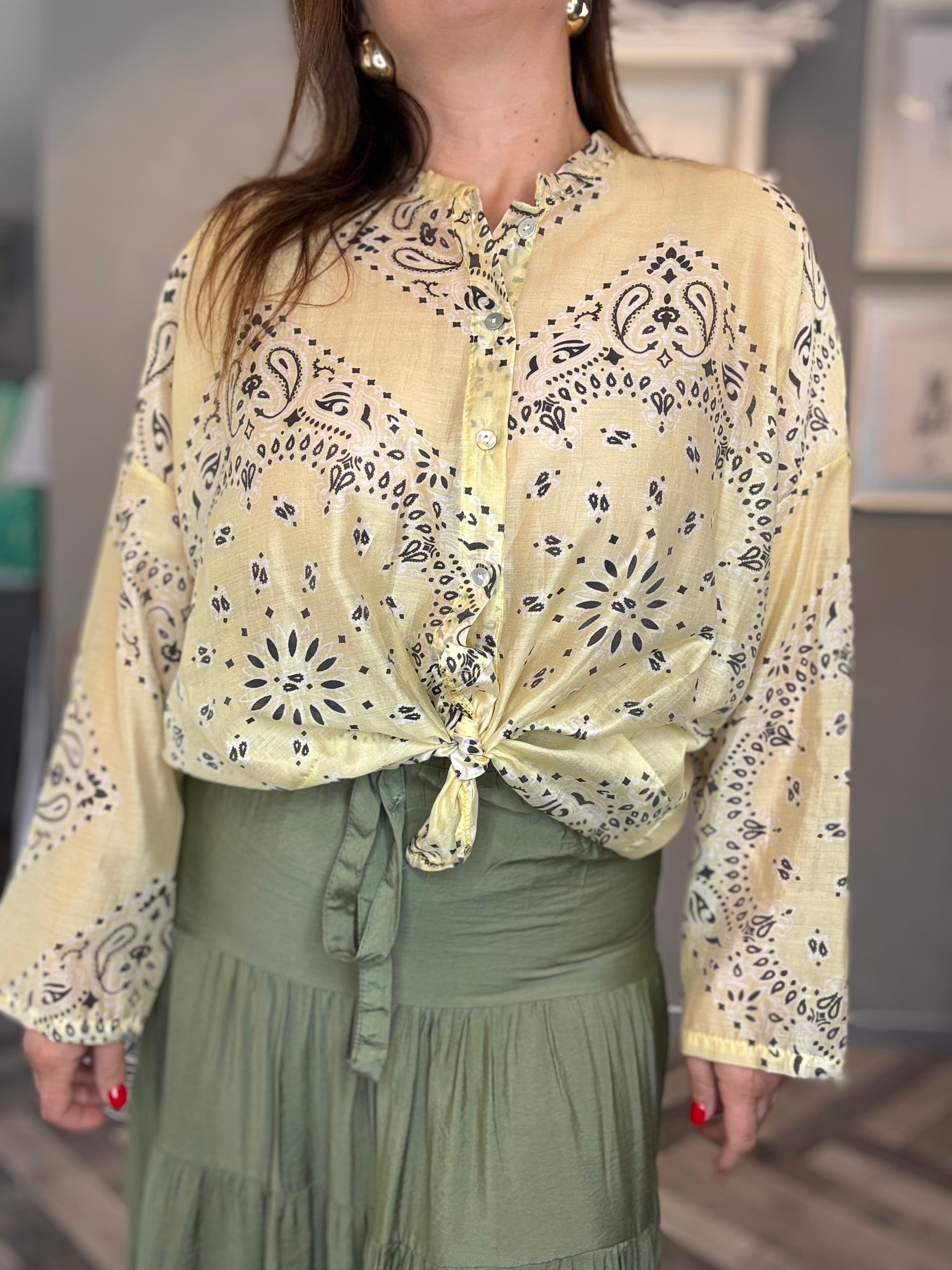 Camicia bandana giallo pastello