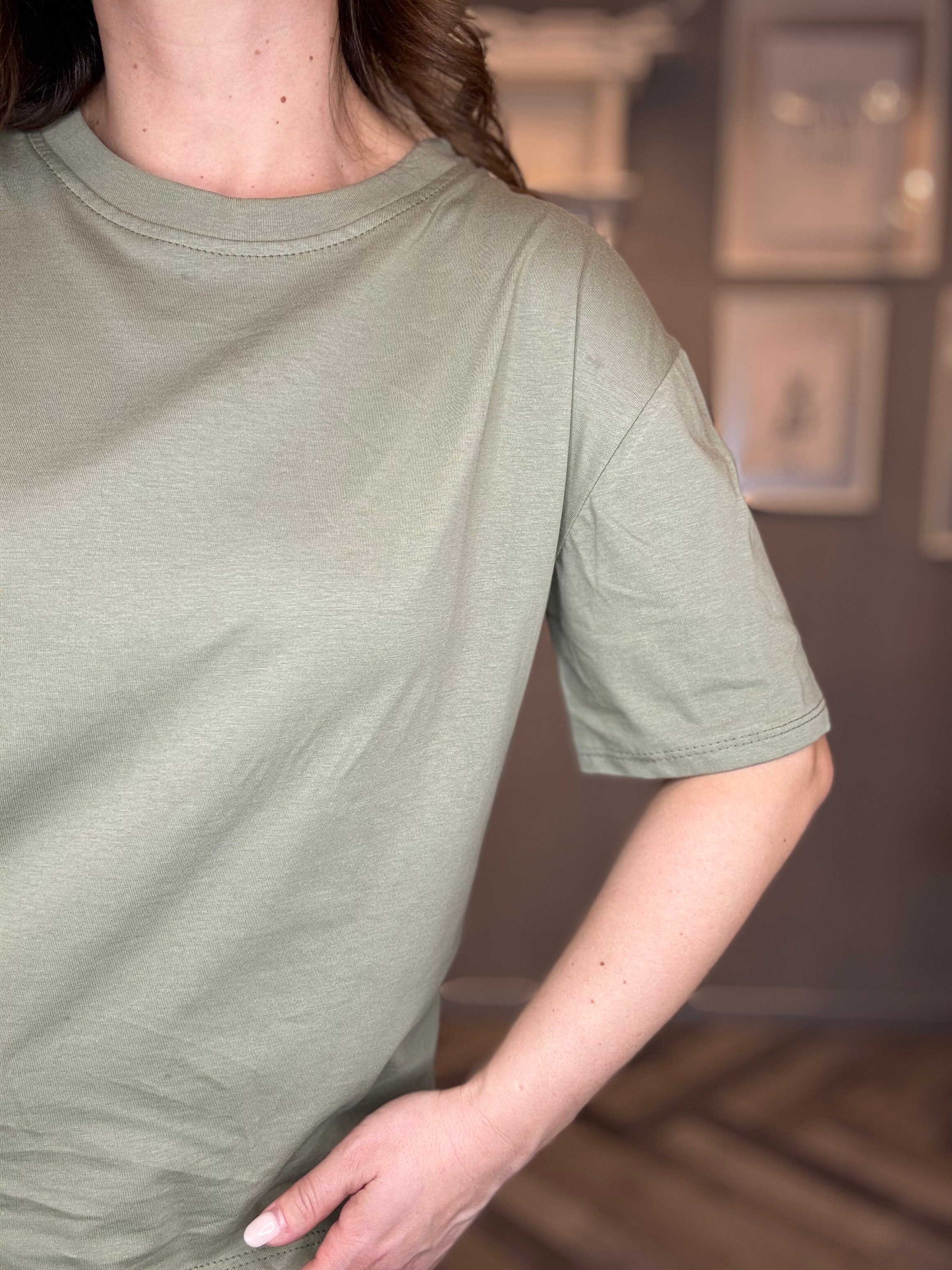 T-shirt soft basic verde salvia