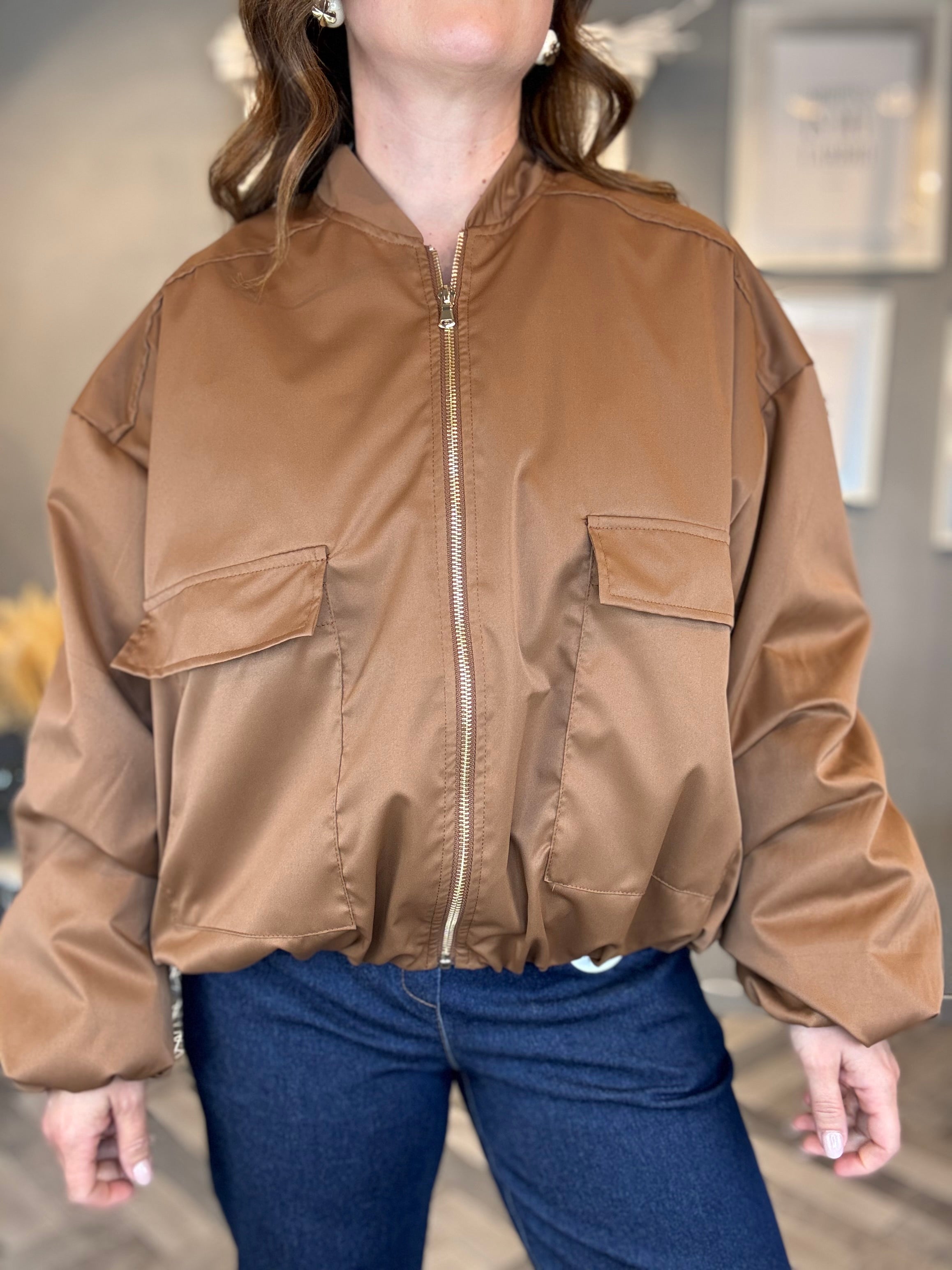 Bomber satin biscotto
