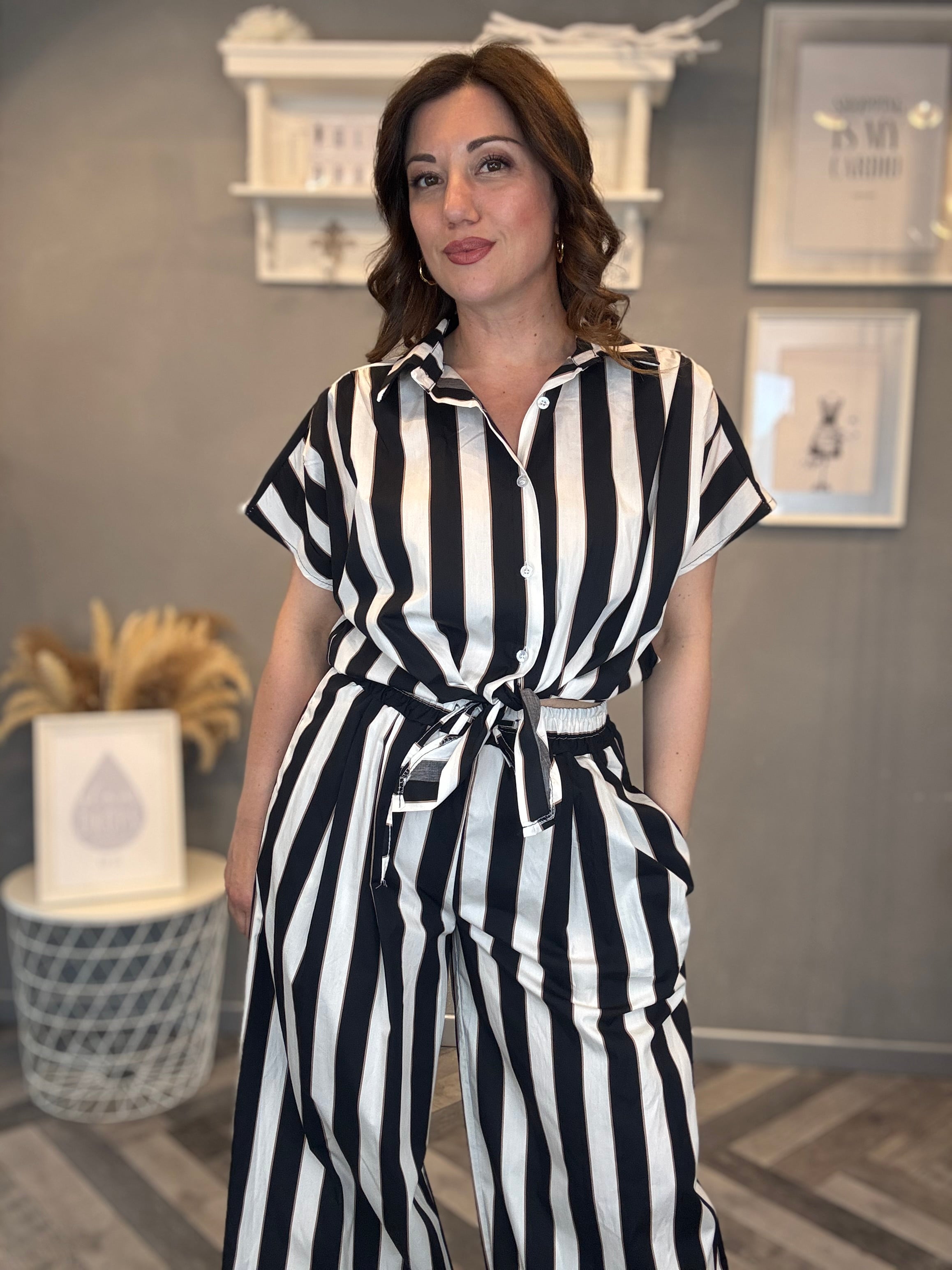 Coordinato righe Black and White