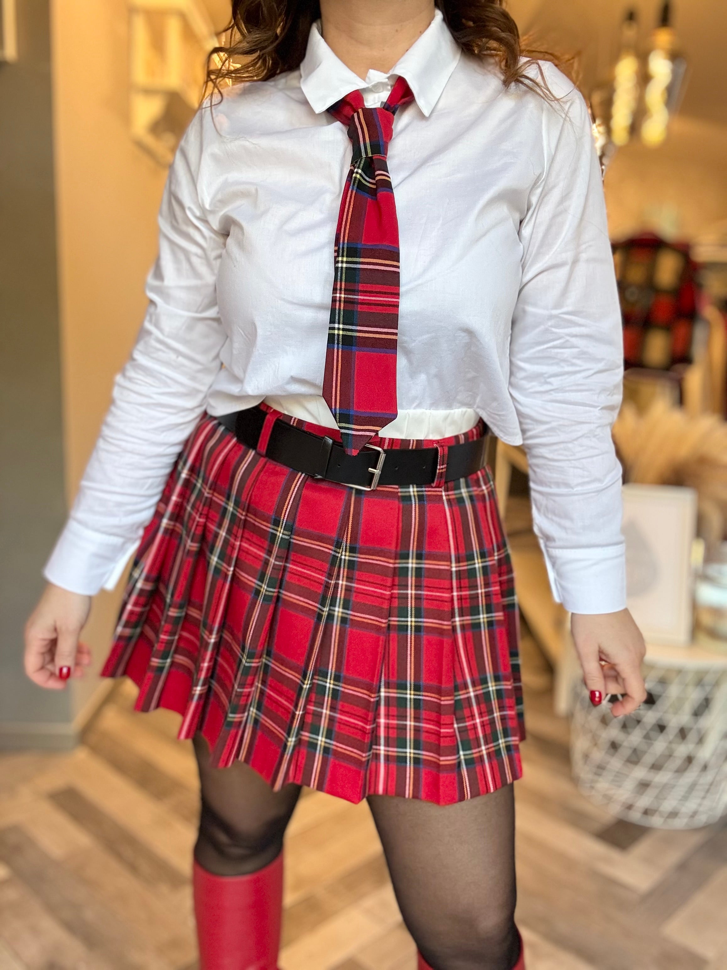 Lumina gonna scozzese a pieghe tartan