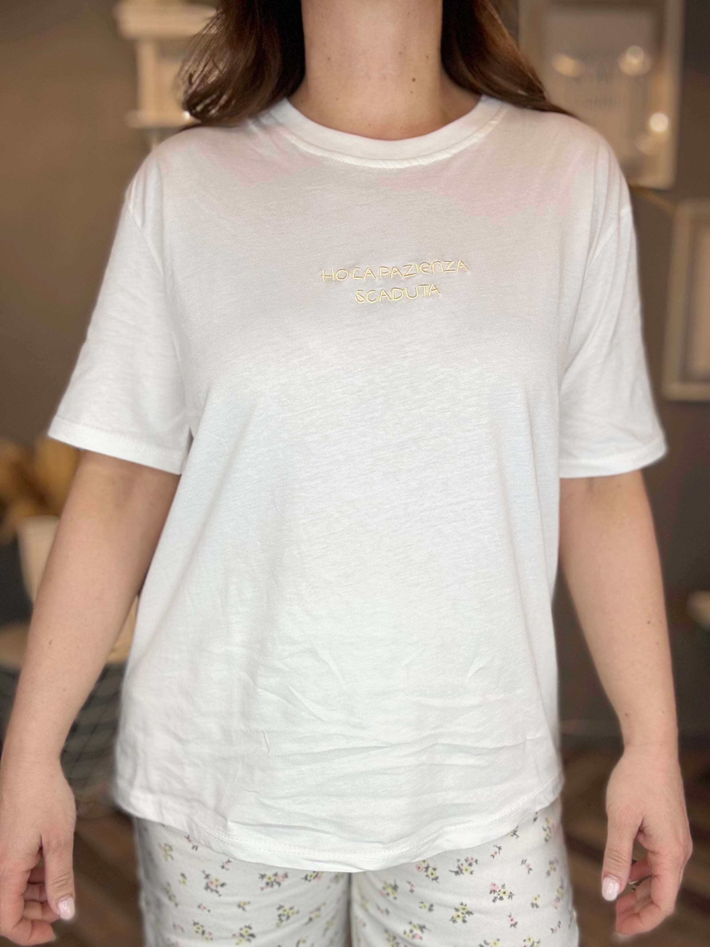 T-shirt Ho la pazienza scaduta giallo