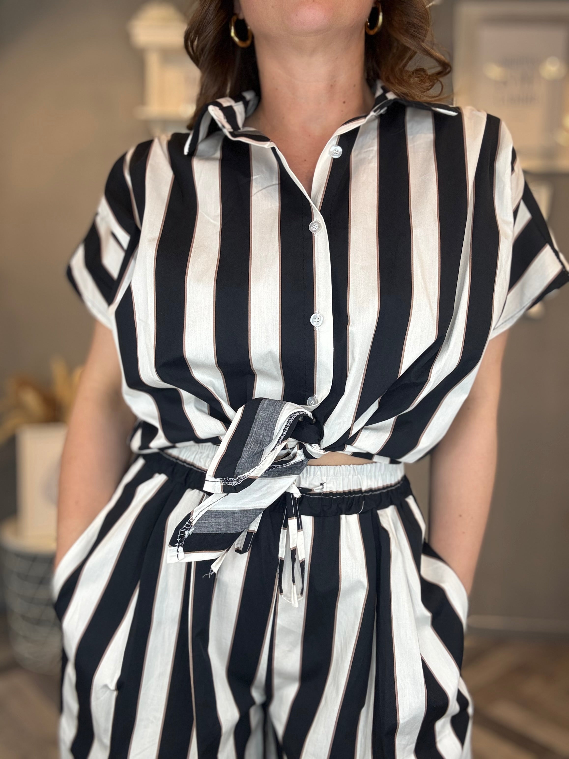 Coordinato righe Black and White