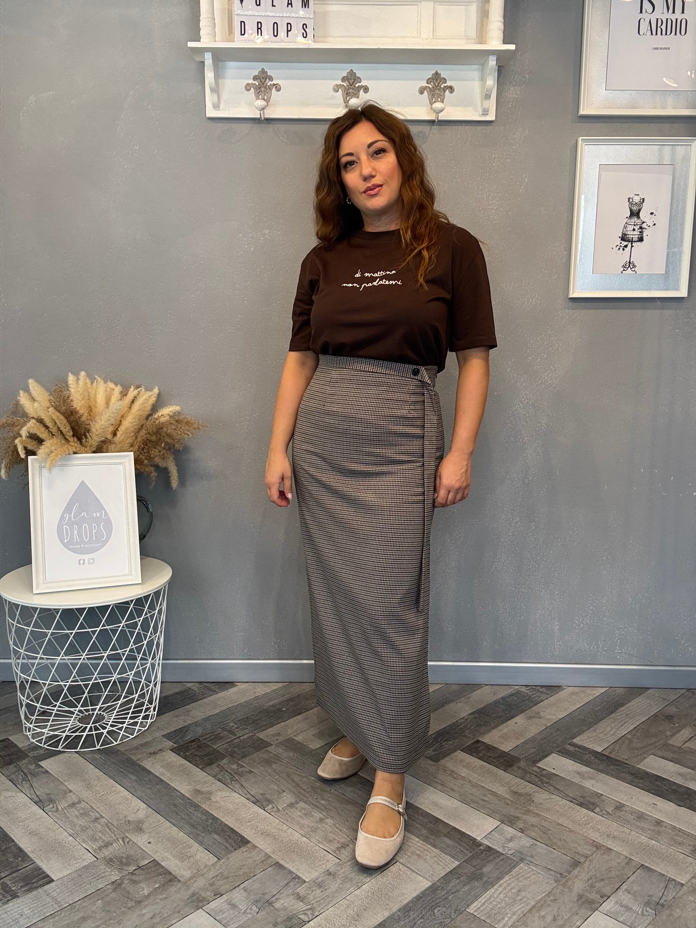 Gonna longuette check moro