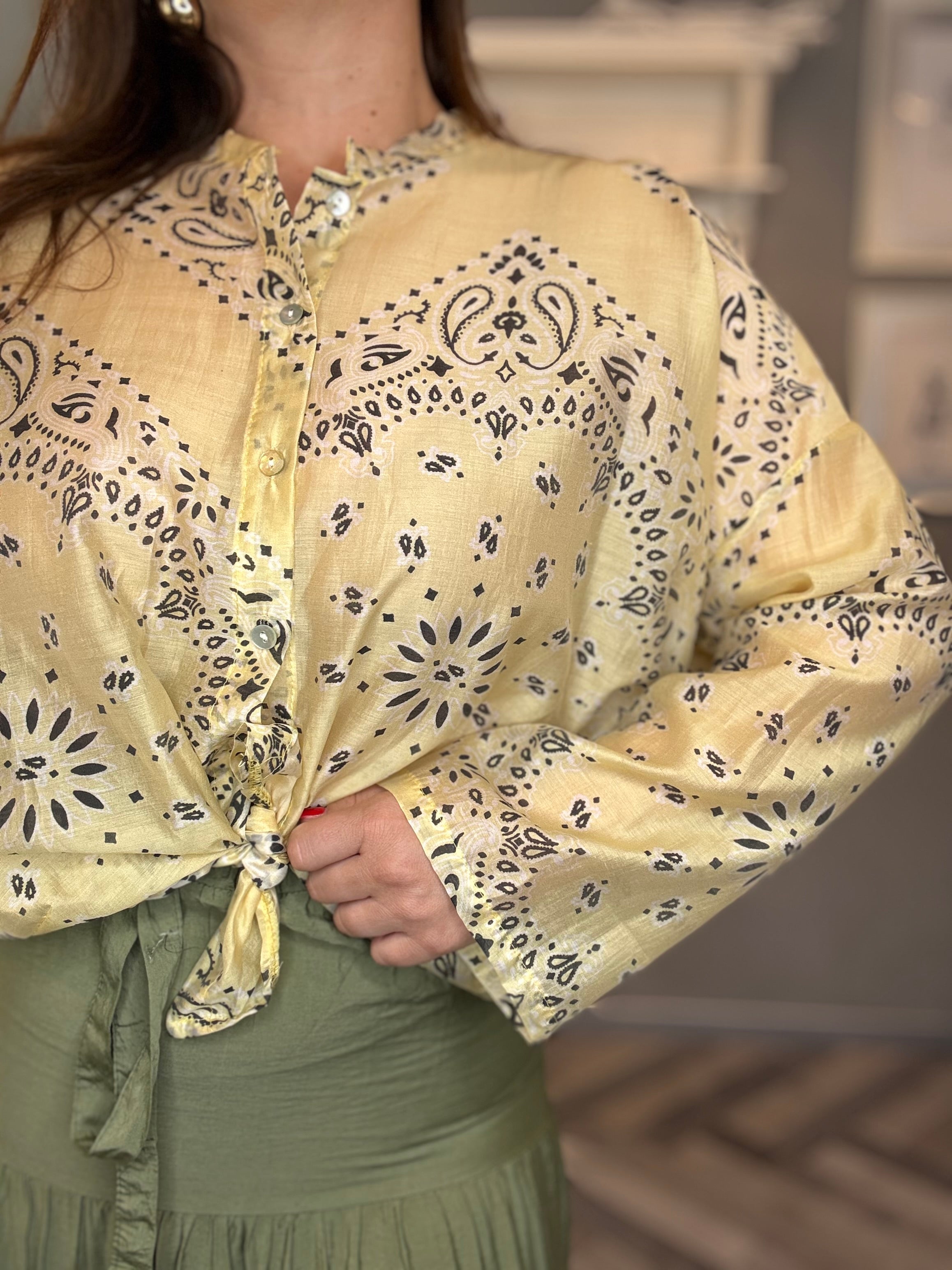 Camicia bandana giallo pastello