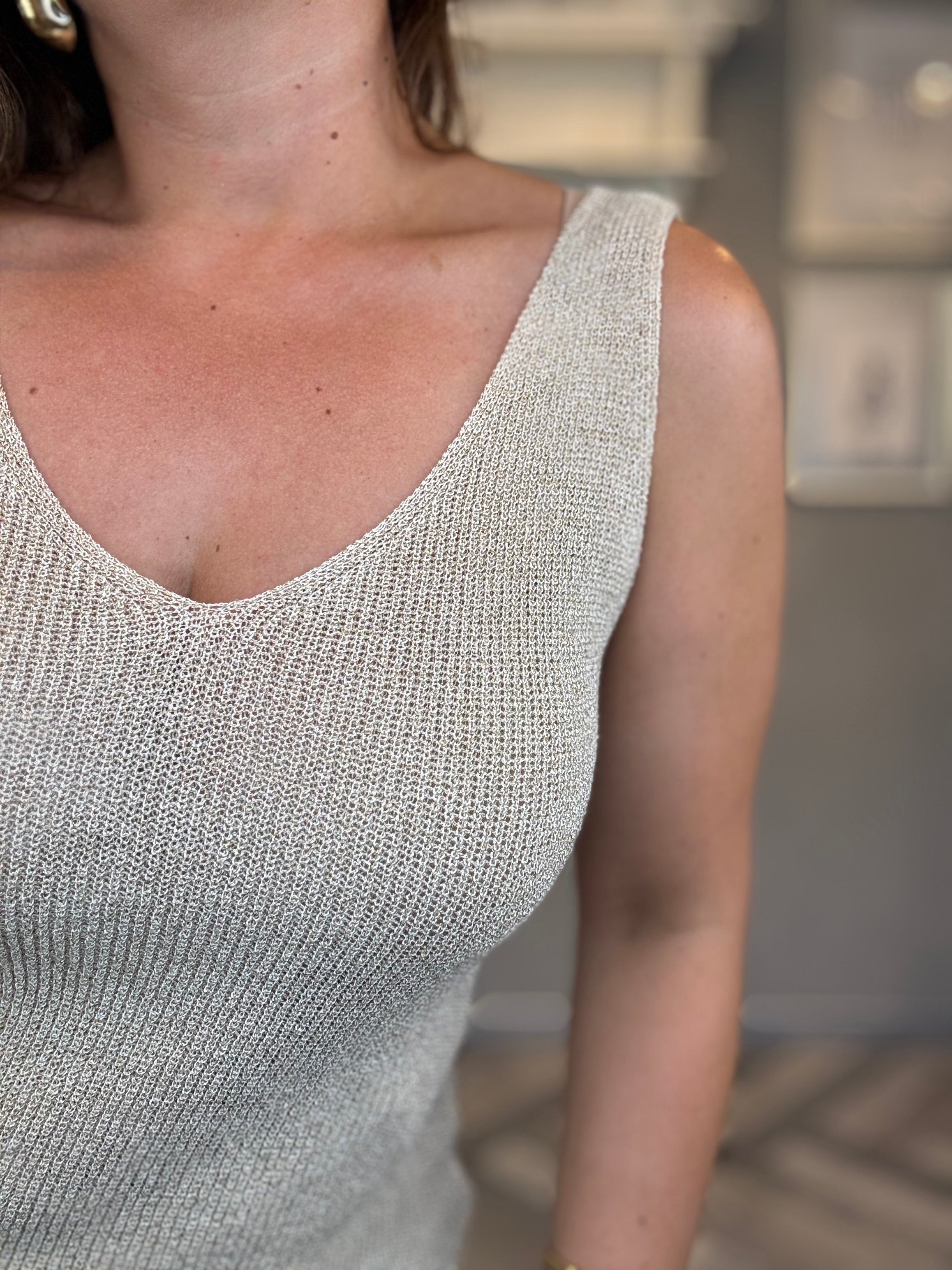 Top in maglia lurex Luce
