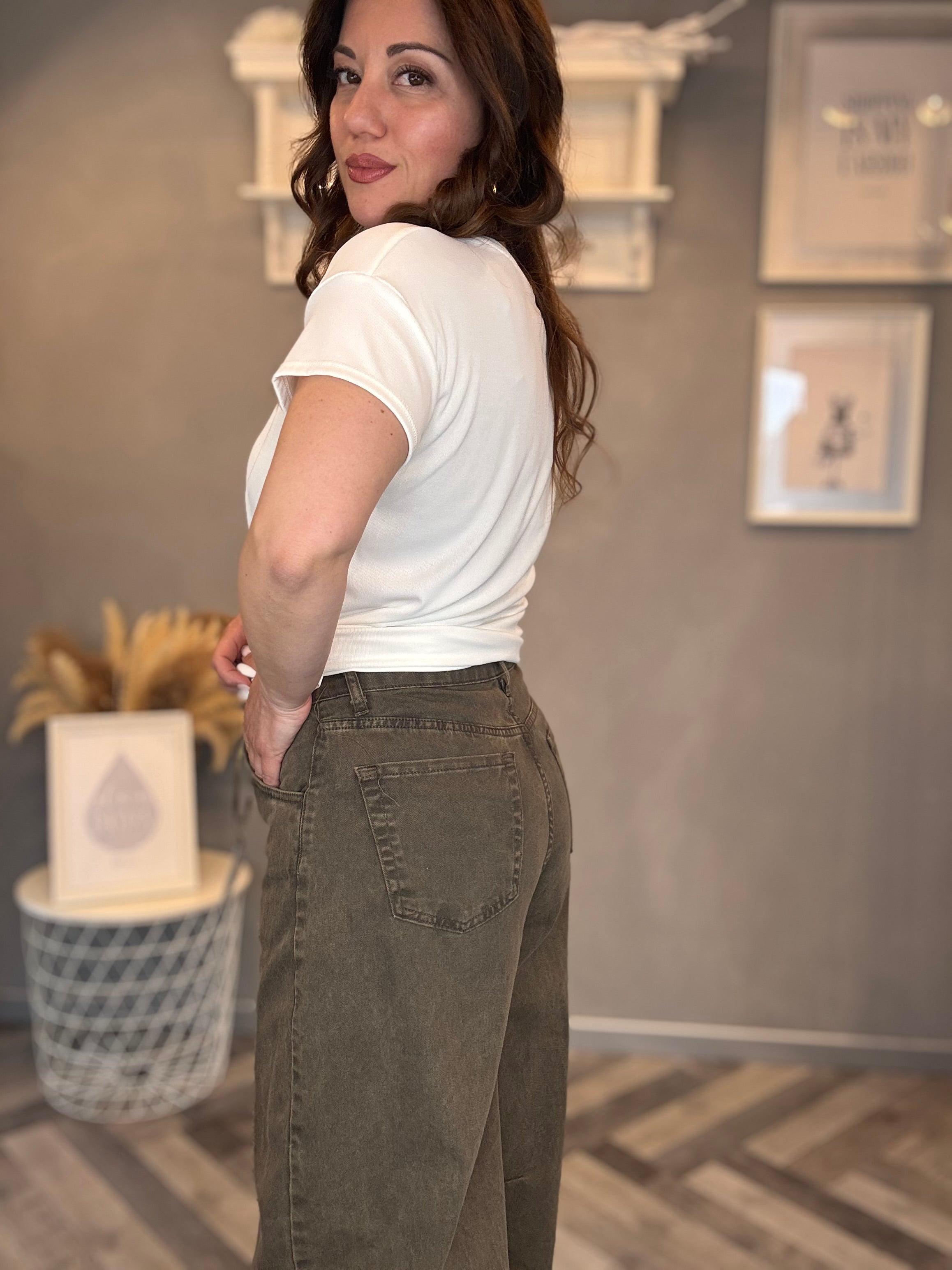 Jeans barrel moro delavé