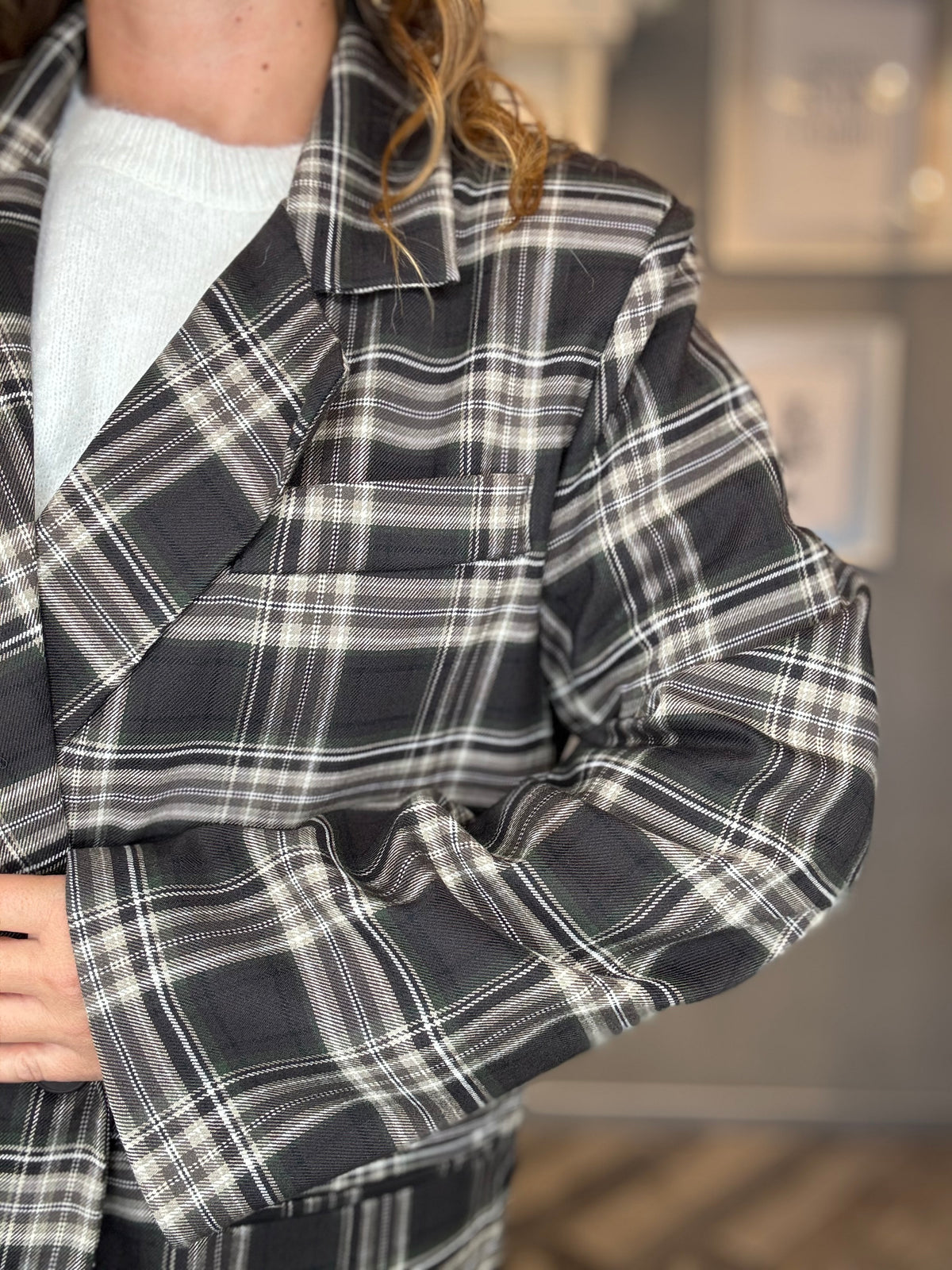 Blazer check moro e verde militare