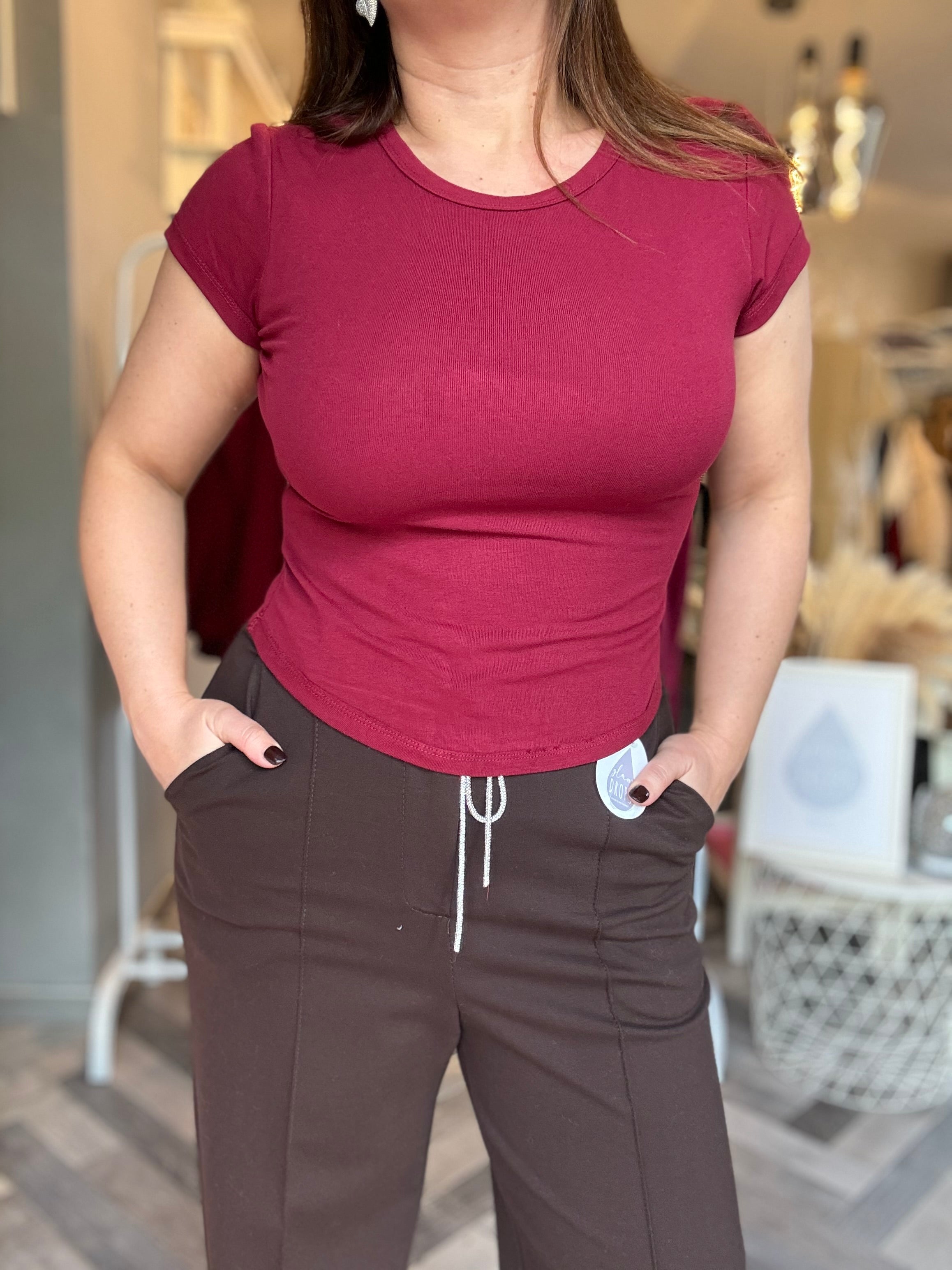 T-shirt elascizzata fondo tondo