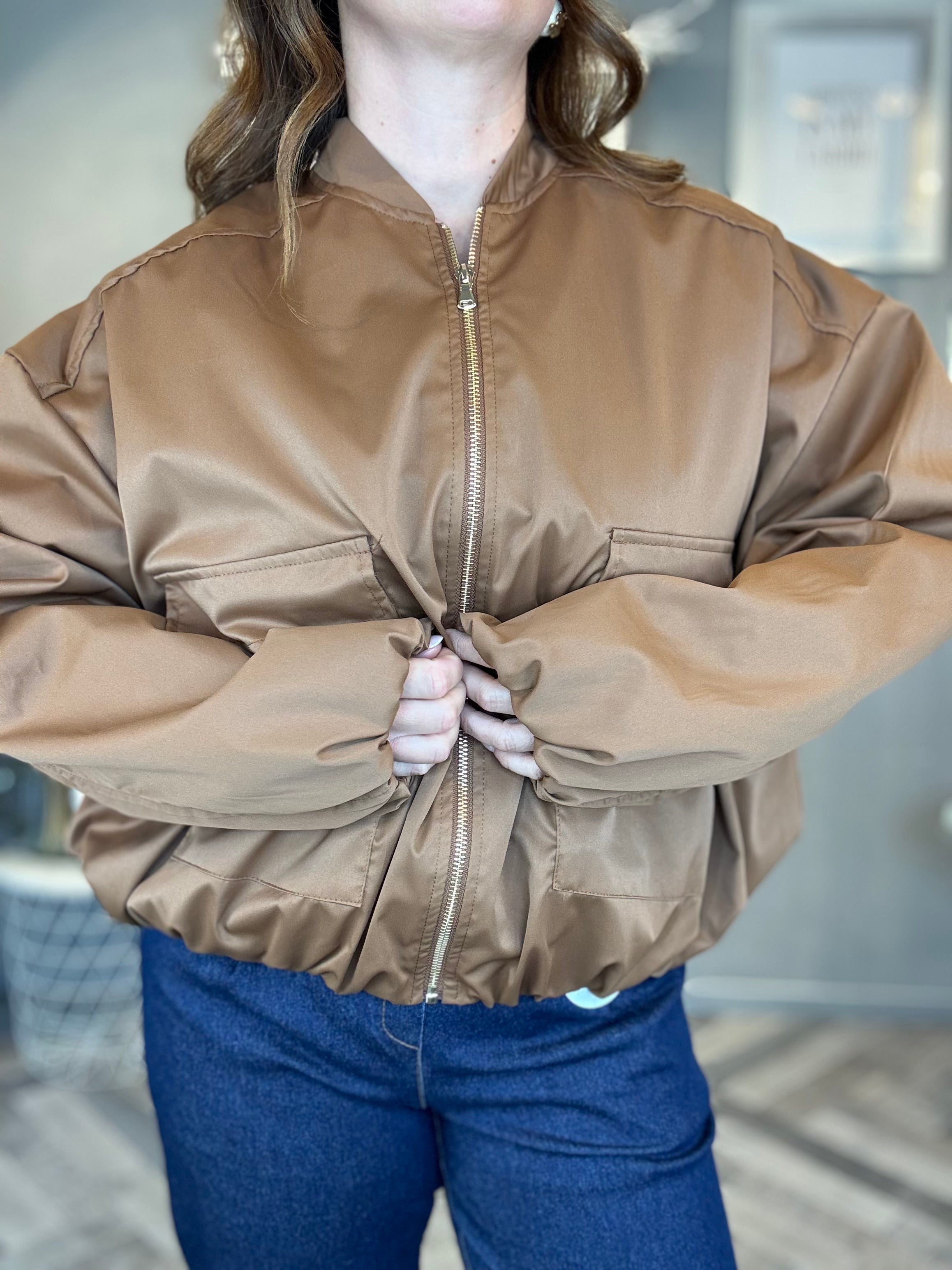 Bomber satin biscotto