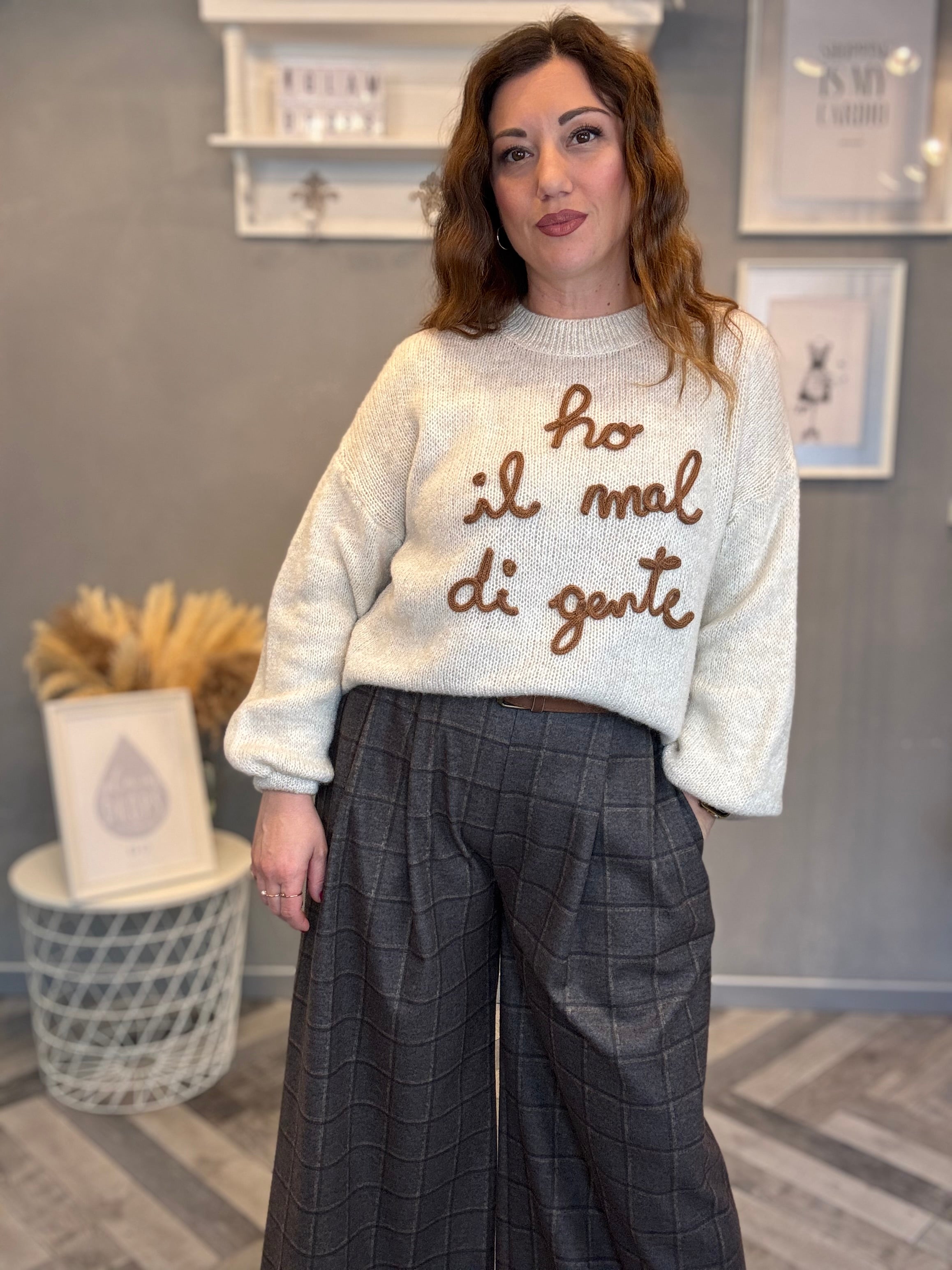 Maglioncino Ho il mal di gente sabbia