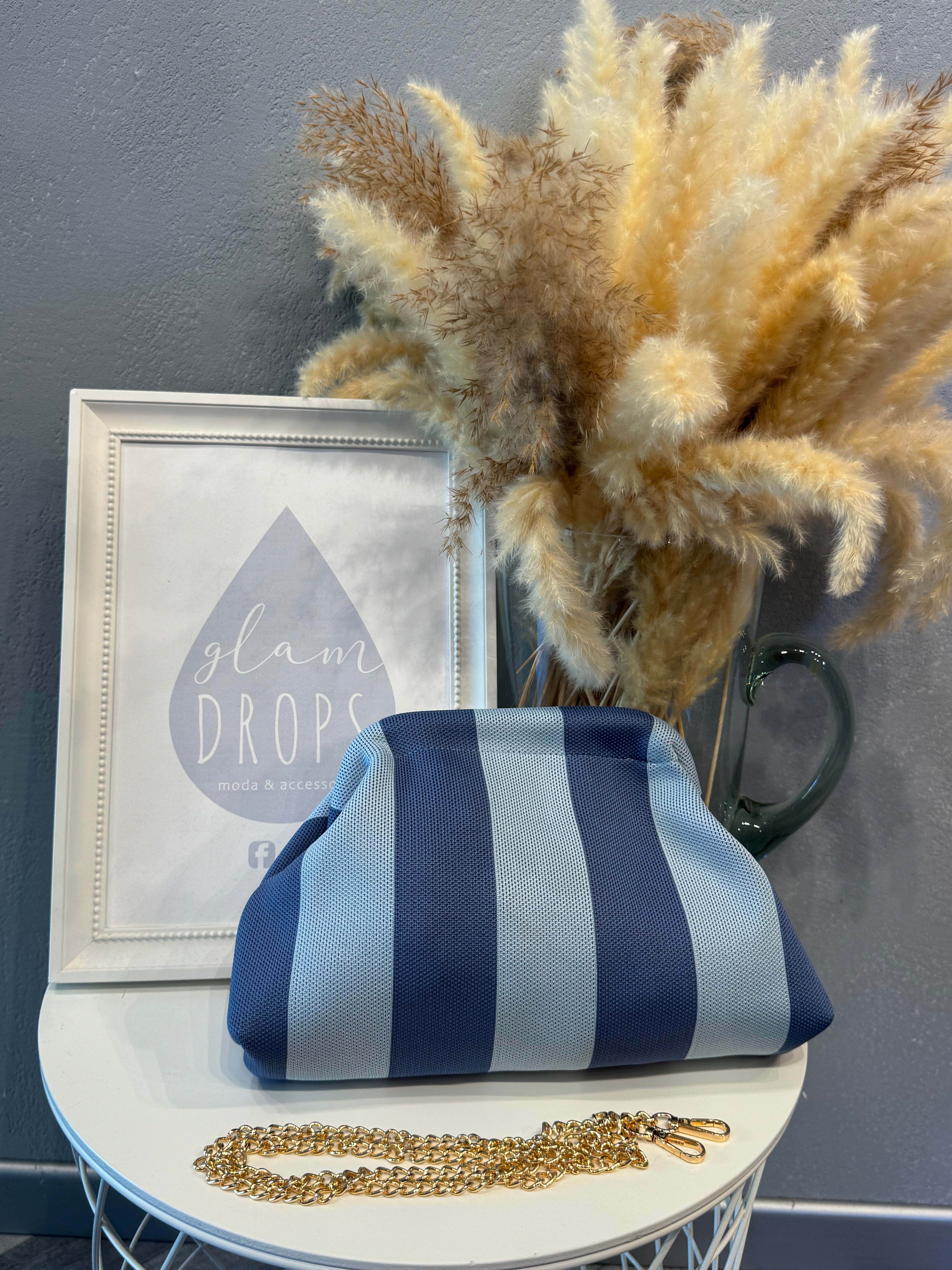 Borsa Stripe carta da zucchero e celeste