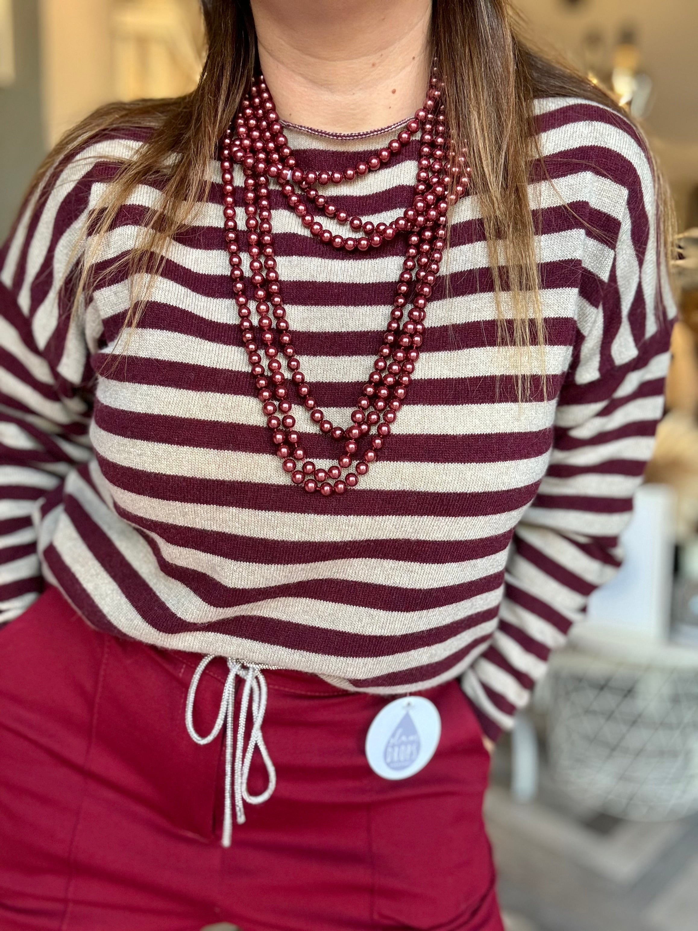 Collana perle a più fili lunga