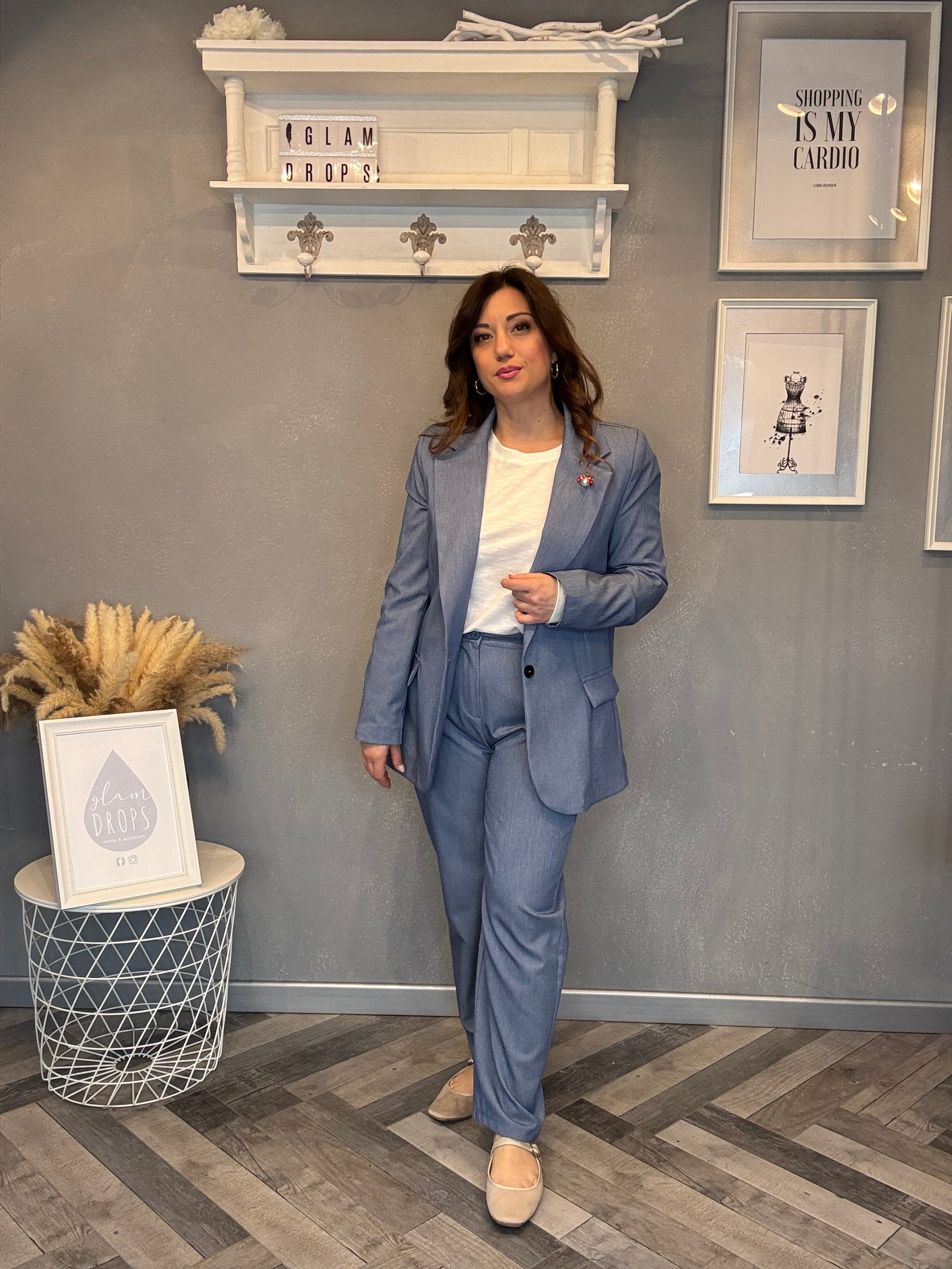 Pantalone gamba dritta denim chic