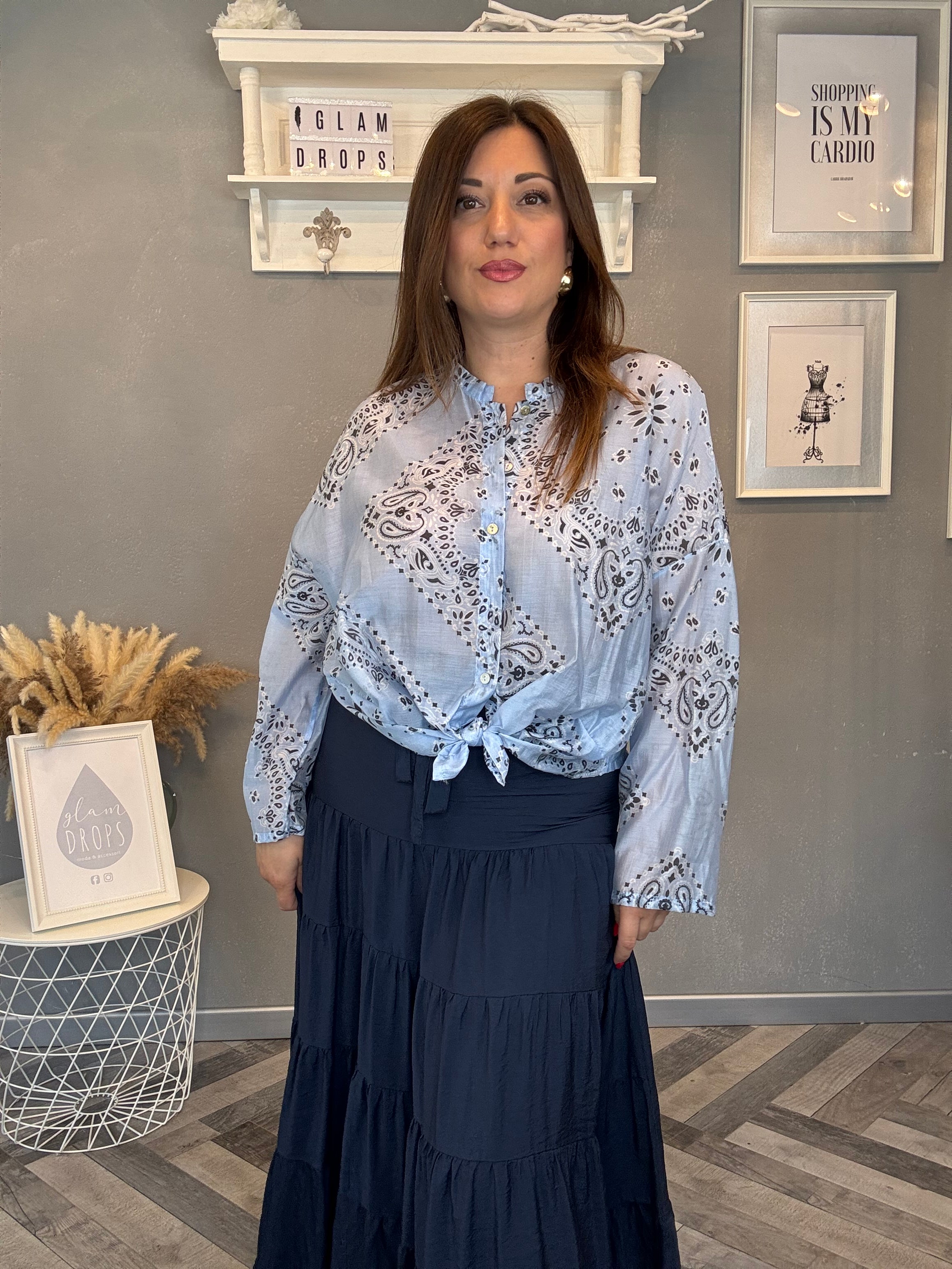 Camicia bandana celeste