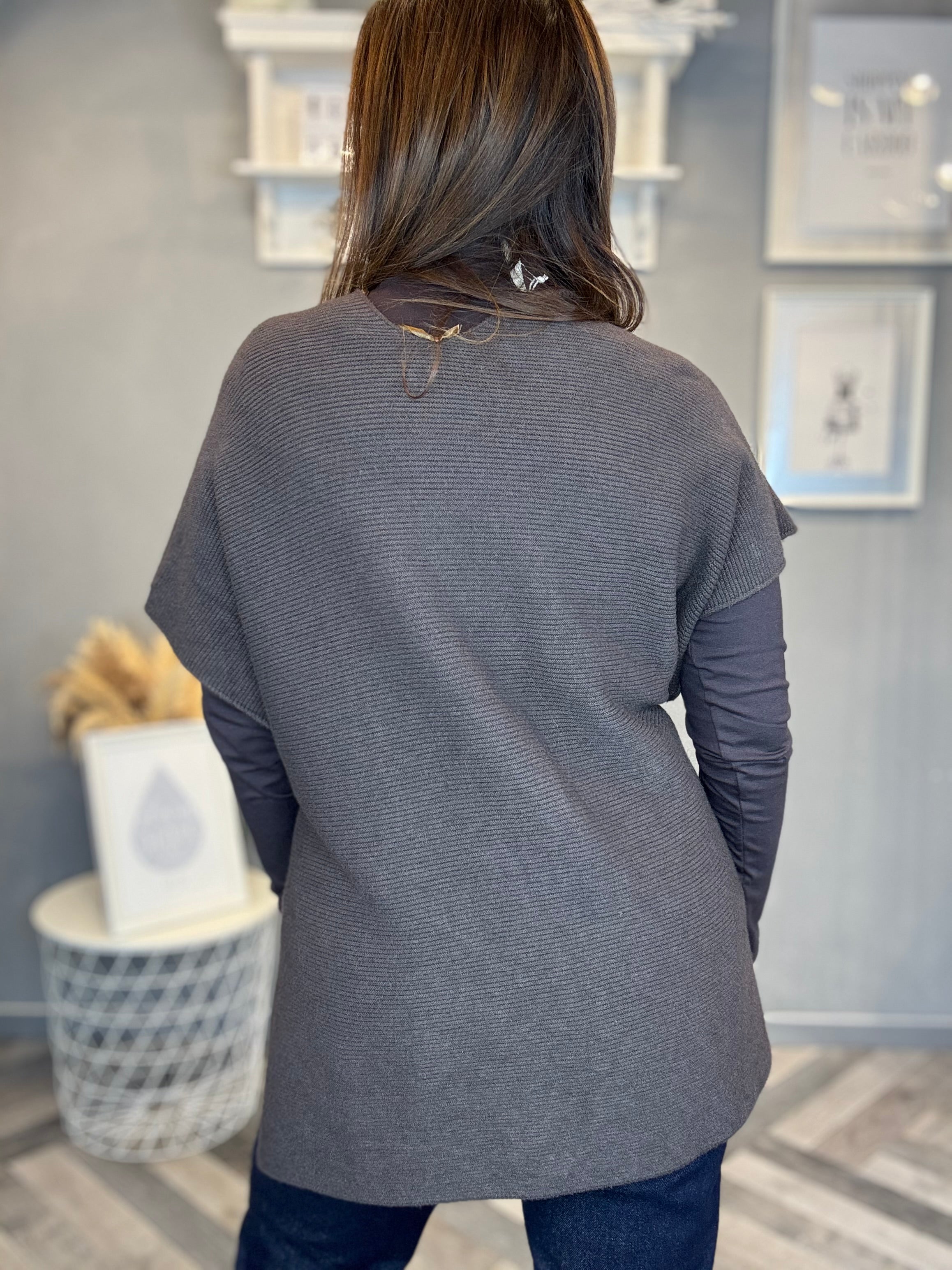 Gilet in maglia multiuso moro