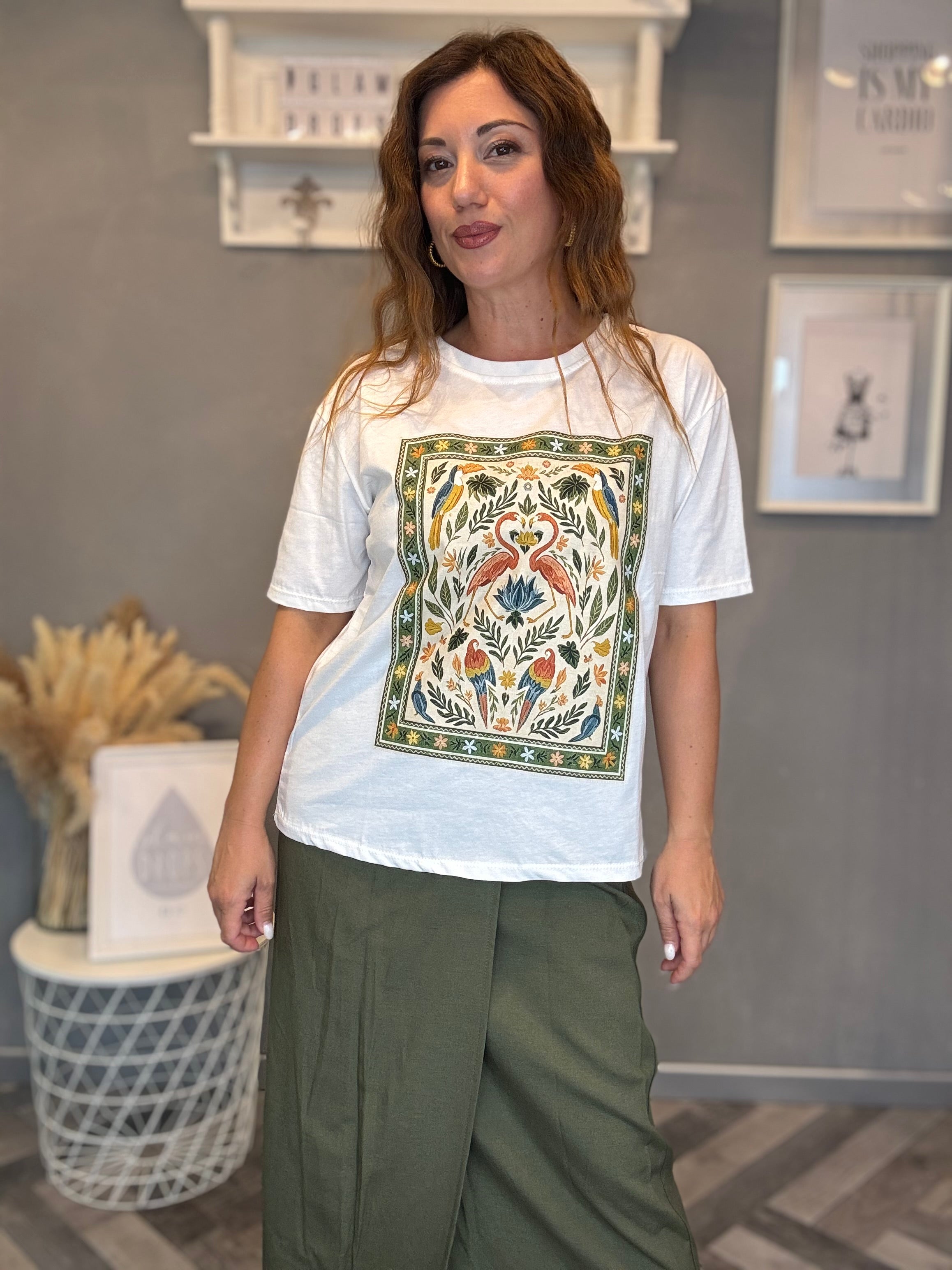 T-shirt Isla Bonita Fenicottero verde